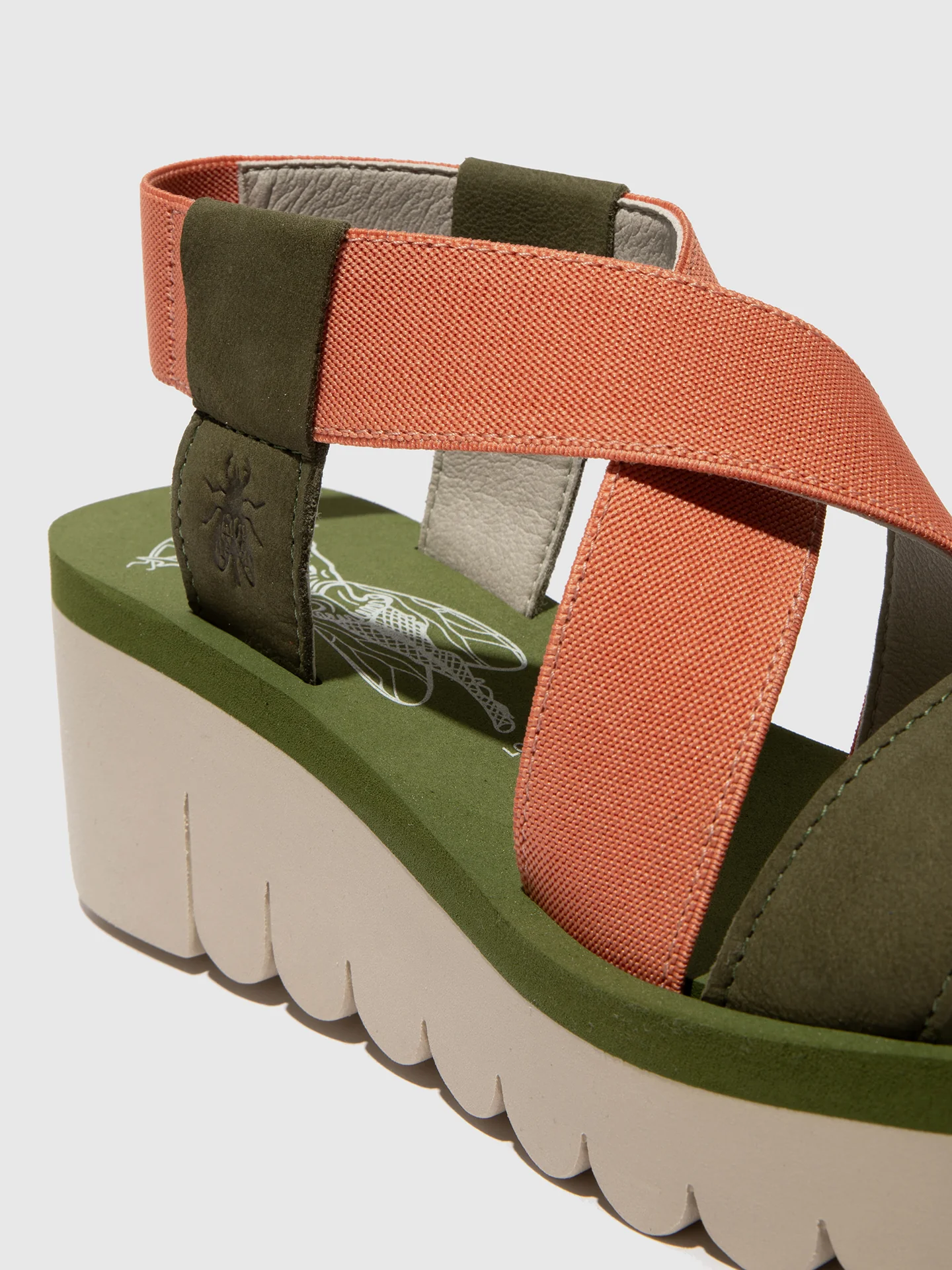 Sling-Back Sandals YABI922FLY ARMY GREEN/TEA ROSE/ARMY GREEN - Image 4