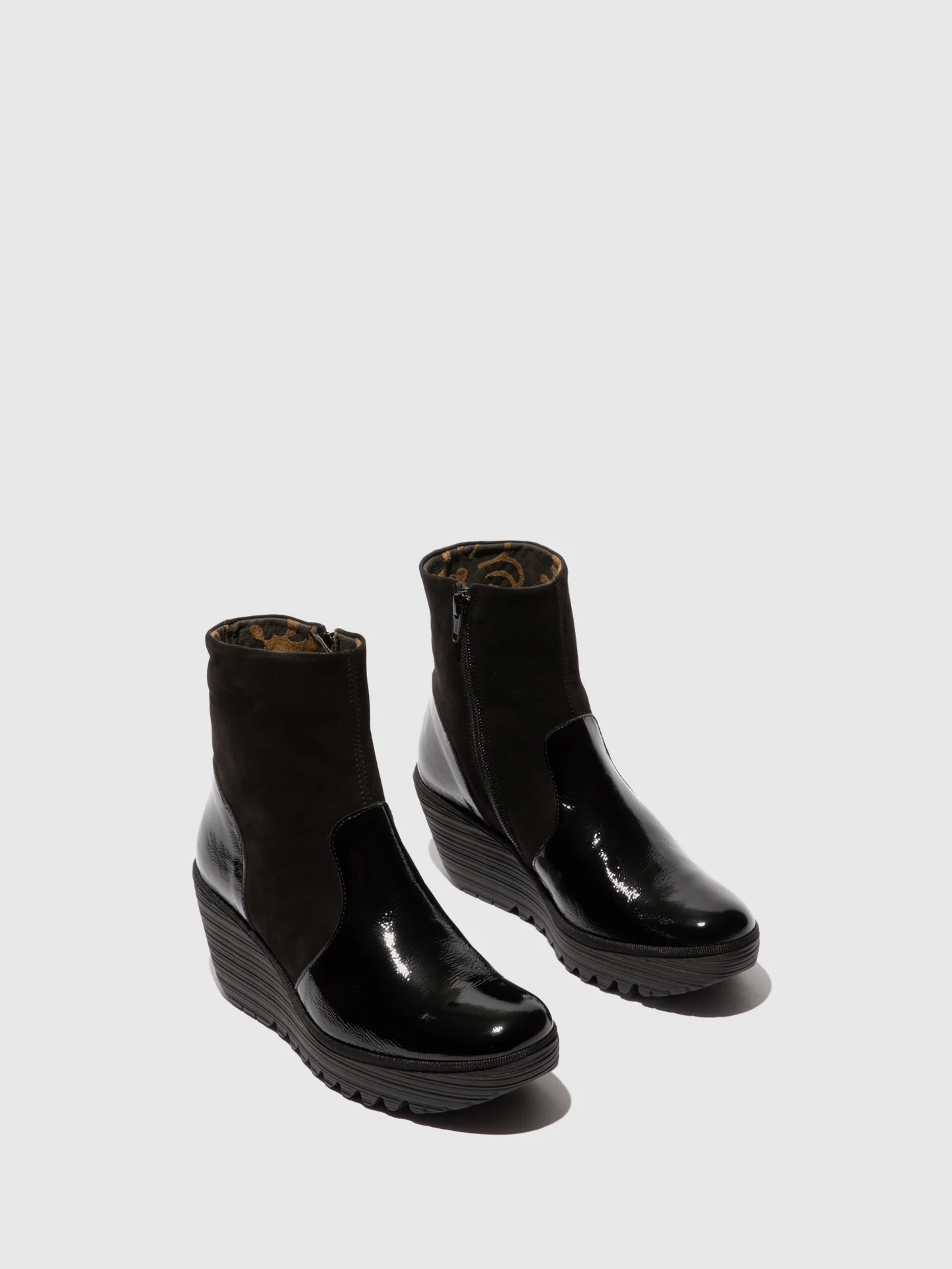 Zip Up Ankle Boots YUXI506FLY BLACK/BLACK - Image 2