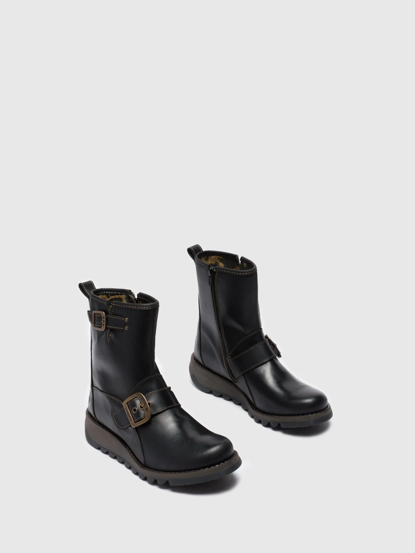 Buckle Ankle Boots SINO525FLY BLACK - Image 2