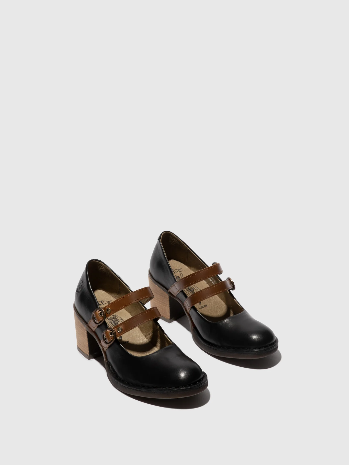 Double Buckle Shoes BALY106FLY BLACK/CAMEL - Image 2