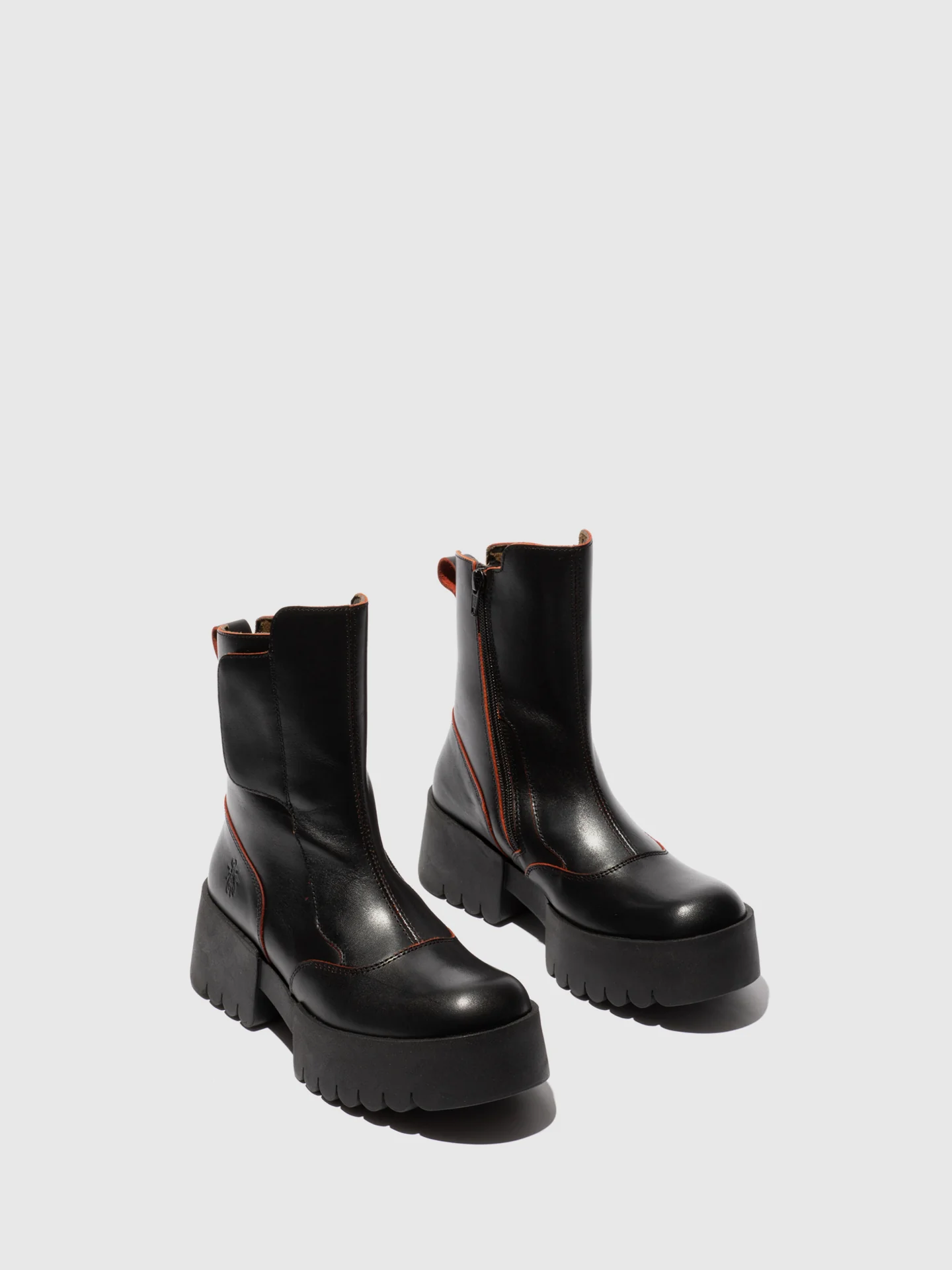 Velcro Ankle Boots EGLI124FLY BLACK/RED - Image 2