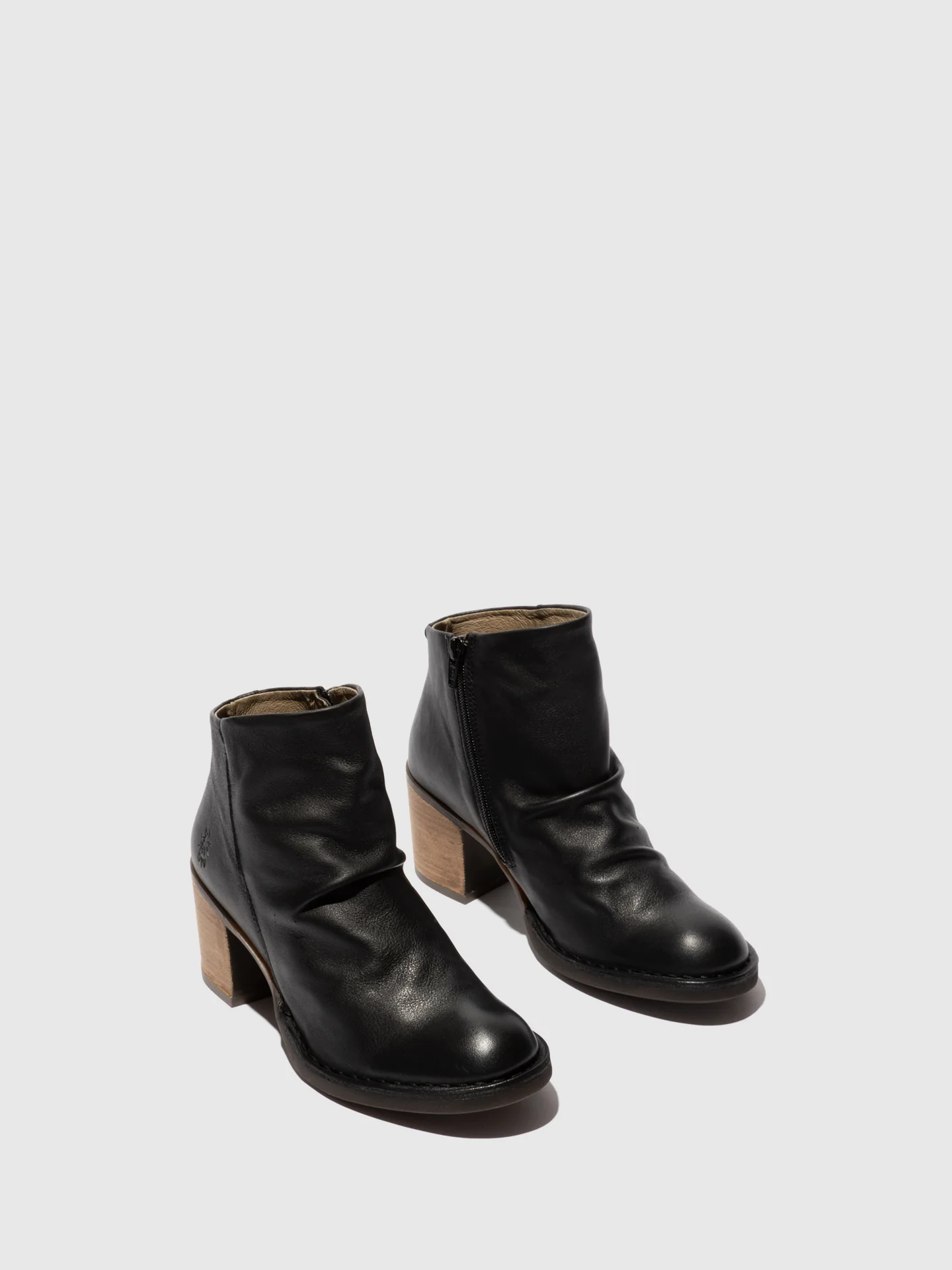 Zip Up Ankle Boots BELL061FLY BLACK - Image 2