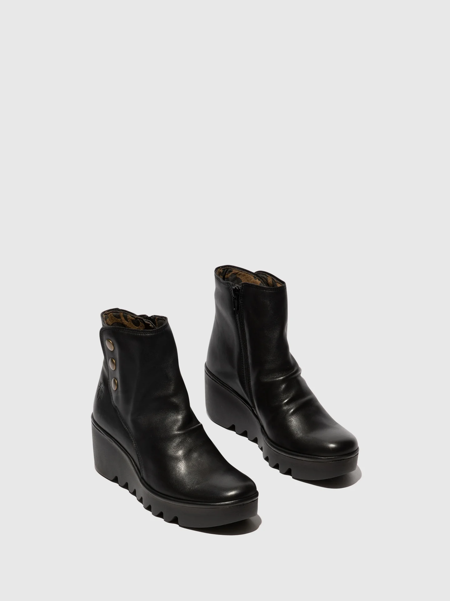 Zip Up Ankle Boots BROM344FLY BLACK - Image 2