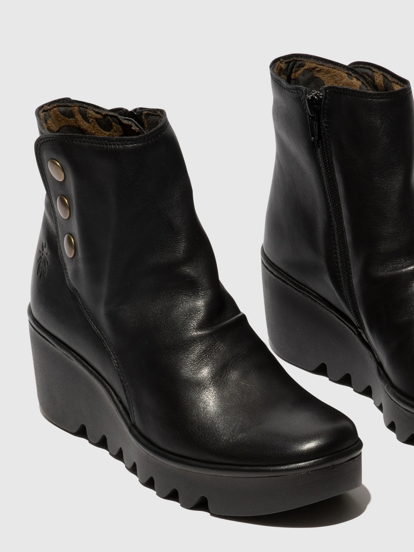 Zip Up Ankle Boots BROM344FLY BLACK - Image 4