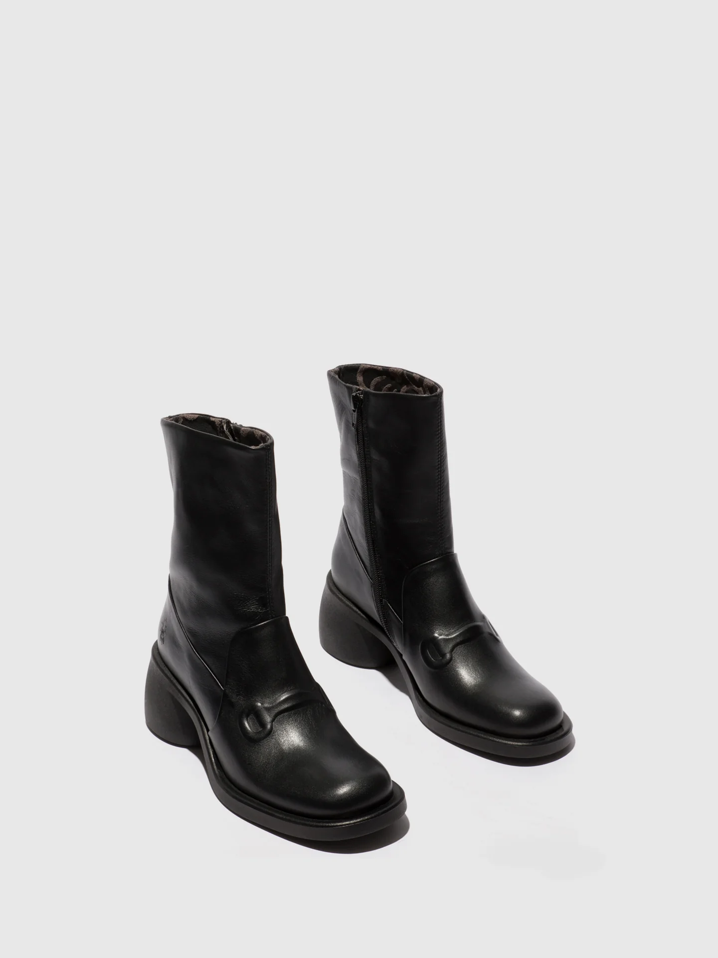 Zip Up Ankle Boots HAXI138FLY BLACK - Image 2