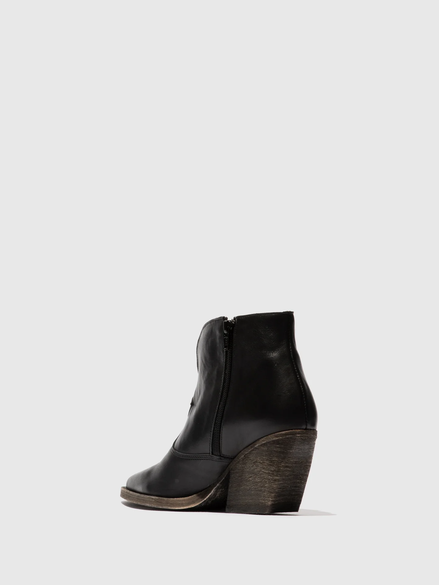 Zip Up Ankle Boots WAXI185FLY BLACK - Image 3