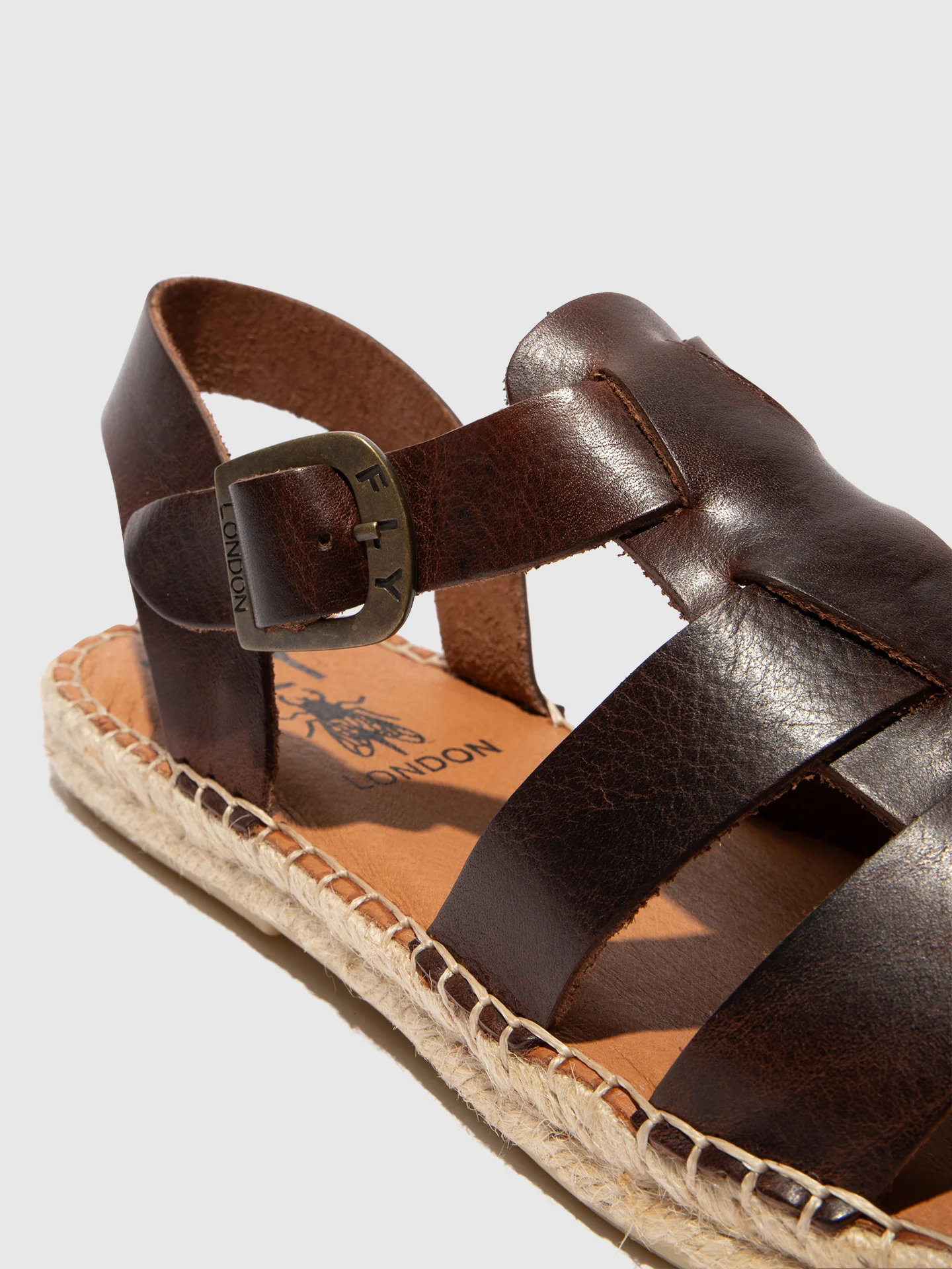 Sling-Back Espadrilles SUCH527FLY LEATHER BROWN - Image 4