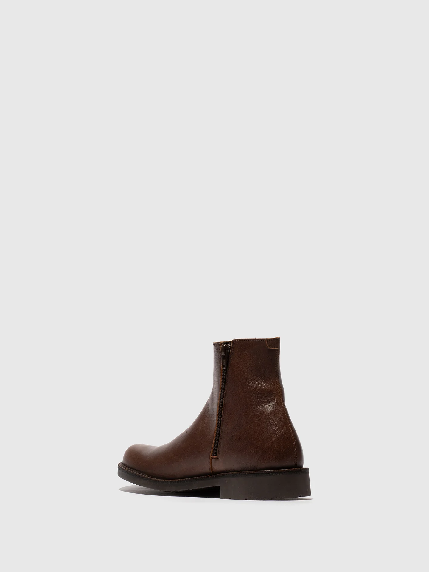 Zip Up Ankle Boots RUPE183FLY BROWN - Image 3