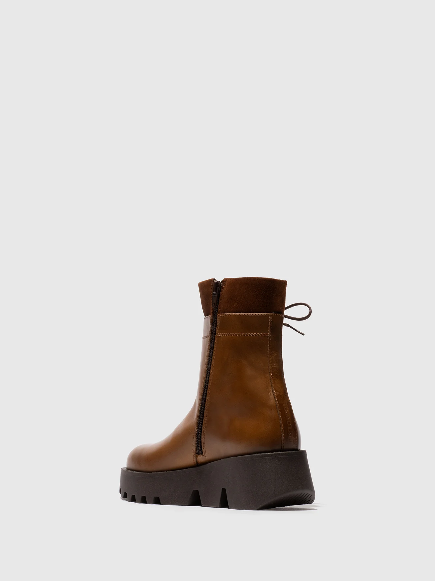 Zip Up Ankle Boots ZAKU313FLY CAMEL - Image 3