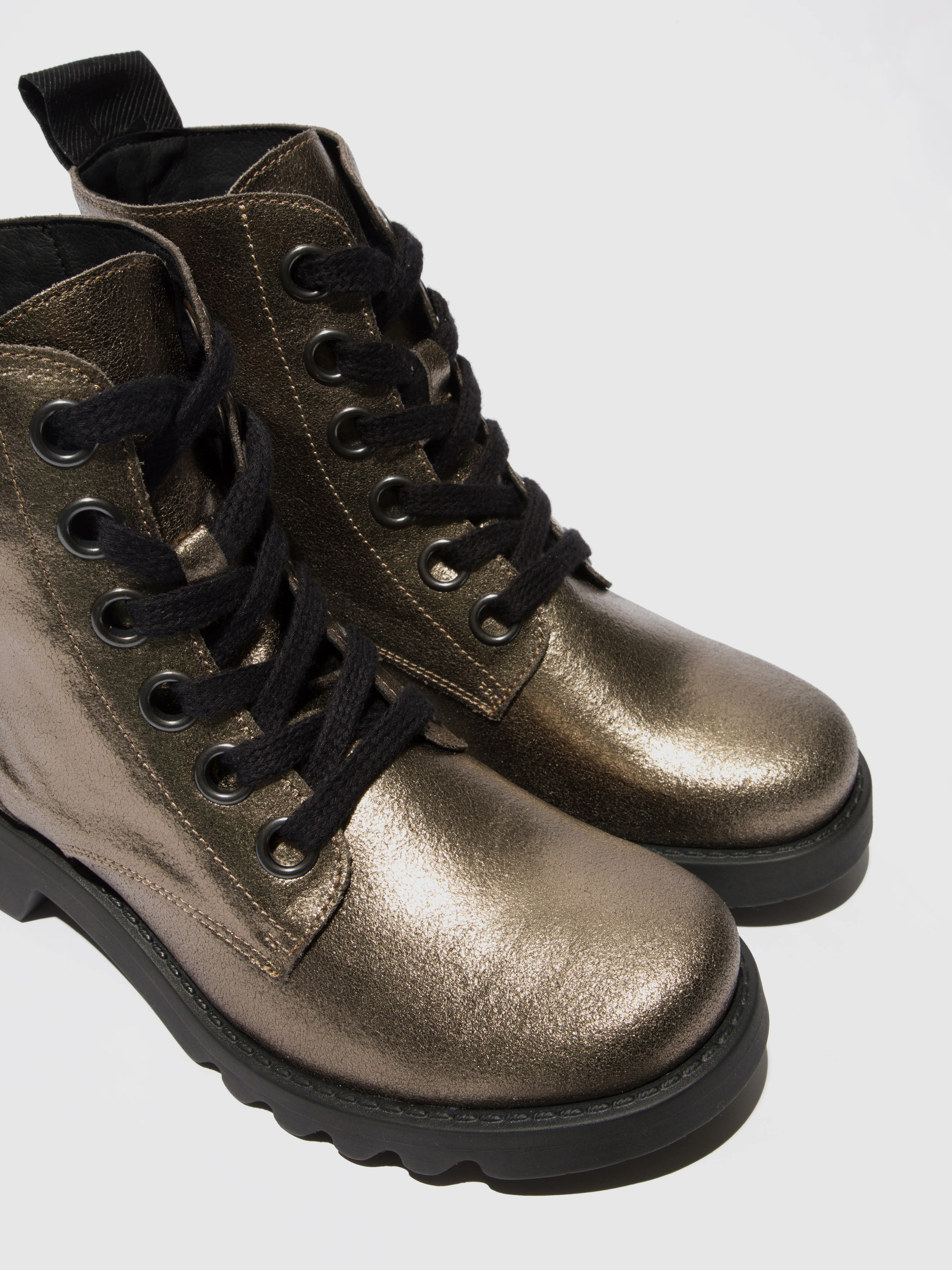 Lace-up Ankle Boots RAGI539FLY DARK GOLD - Image 4