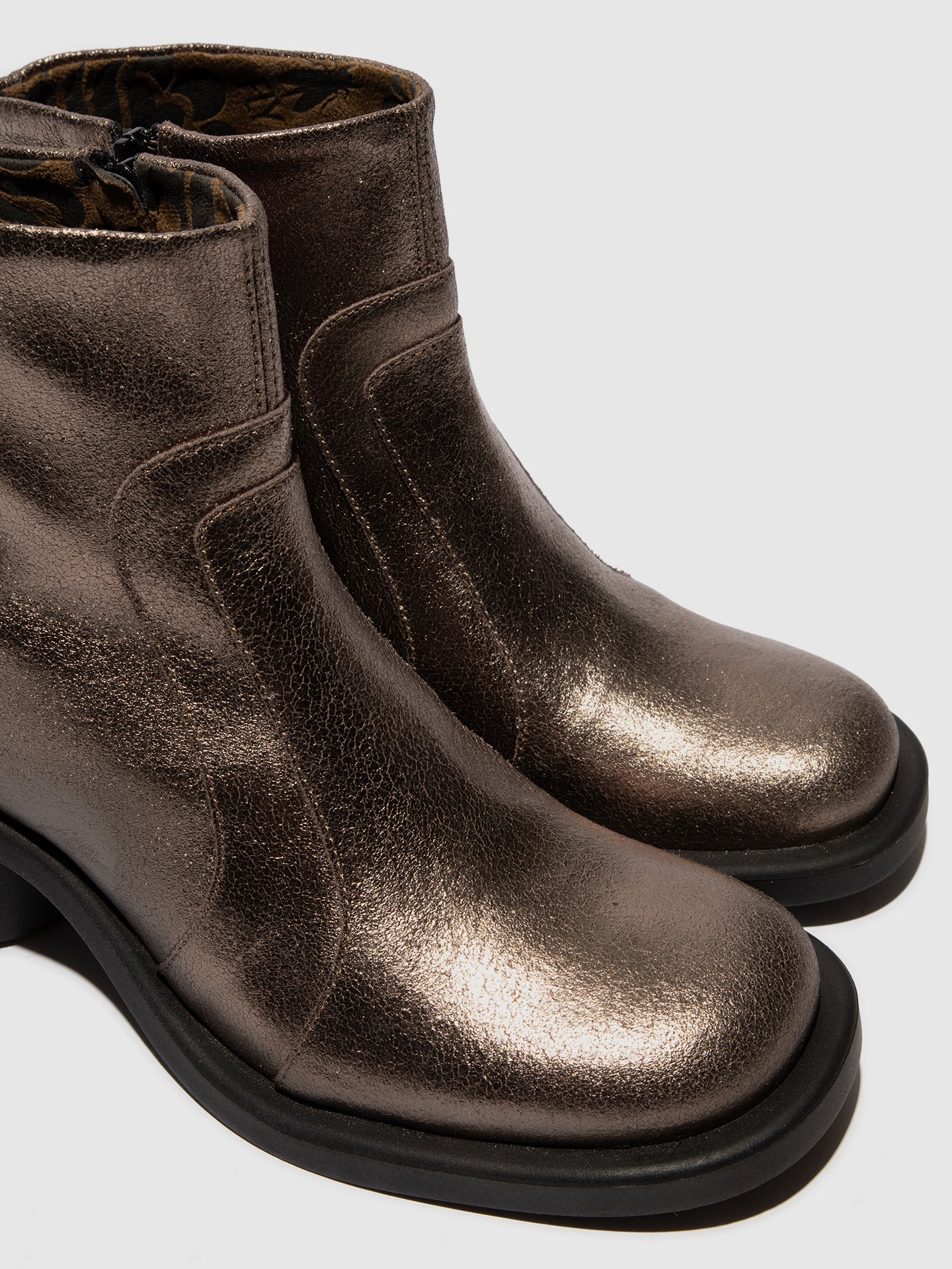 Zip Up Ankle Boots HEWI304FLY DK GOLD - Image 4