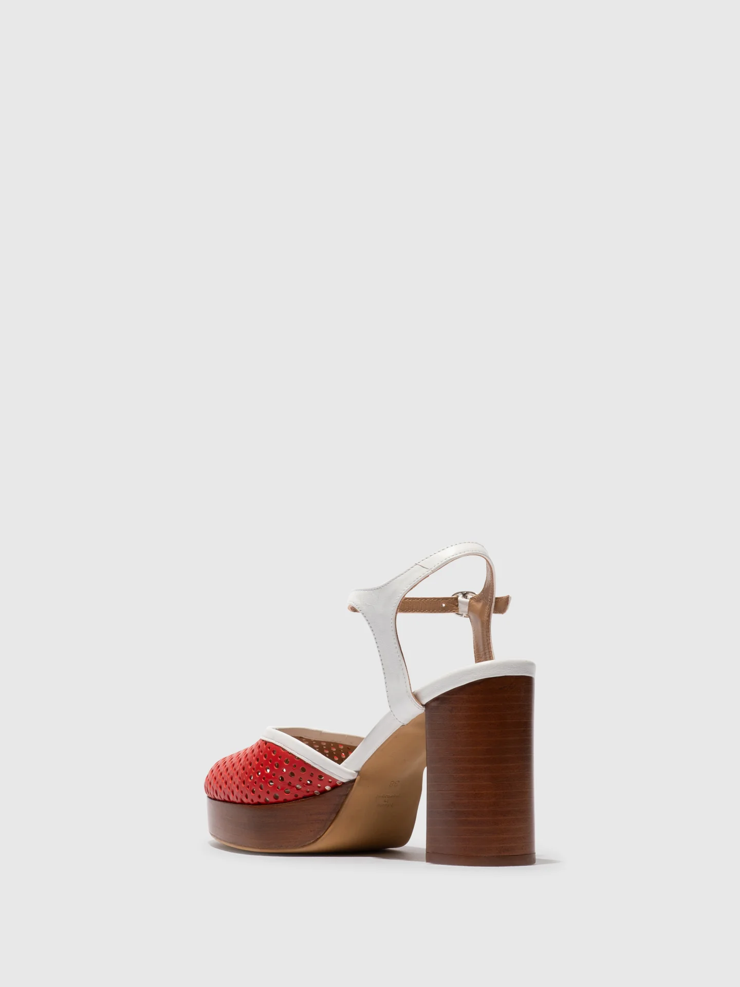Sling-Back Sandals ELZA241FLY DK.RED/WHITE - Image 3