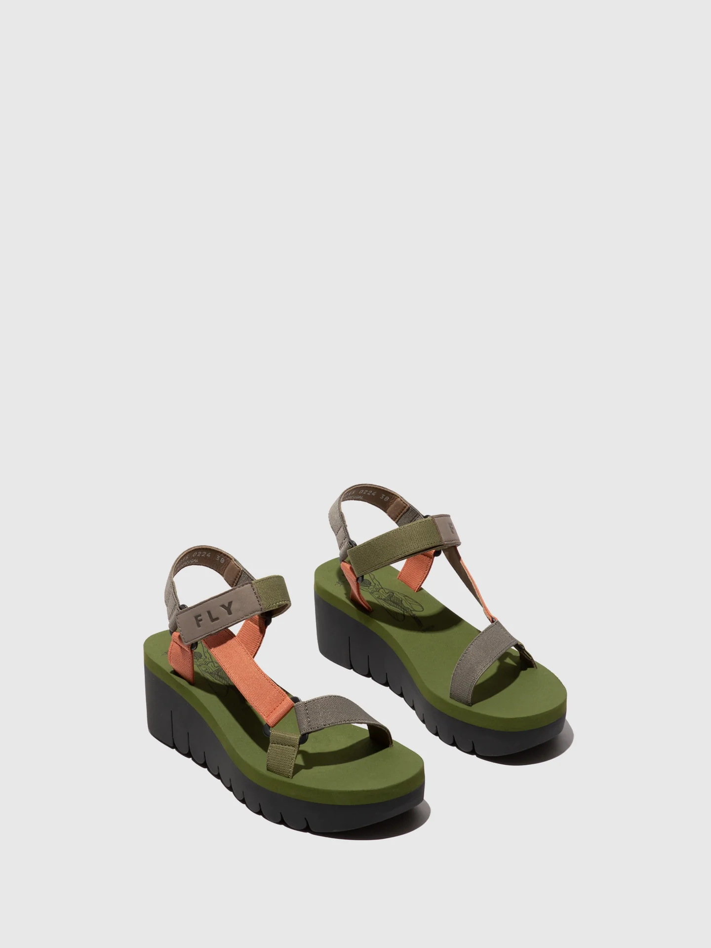 Velcro Sandals YEFA726FLY GREY/MULTICOLOR/ARMY GREEN - Image 2