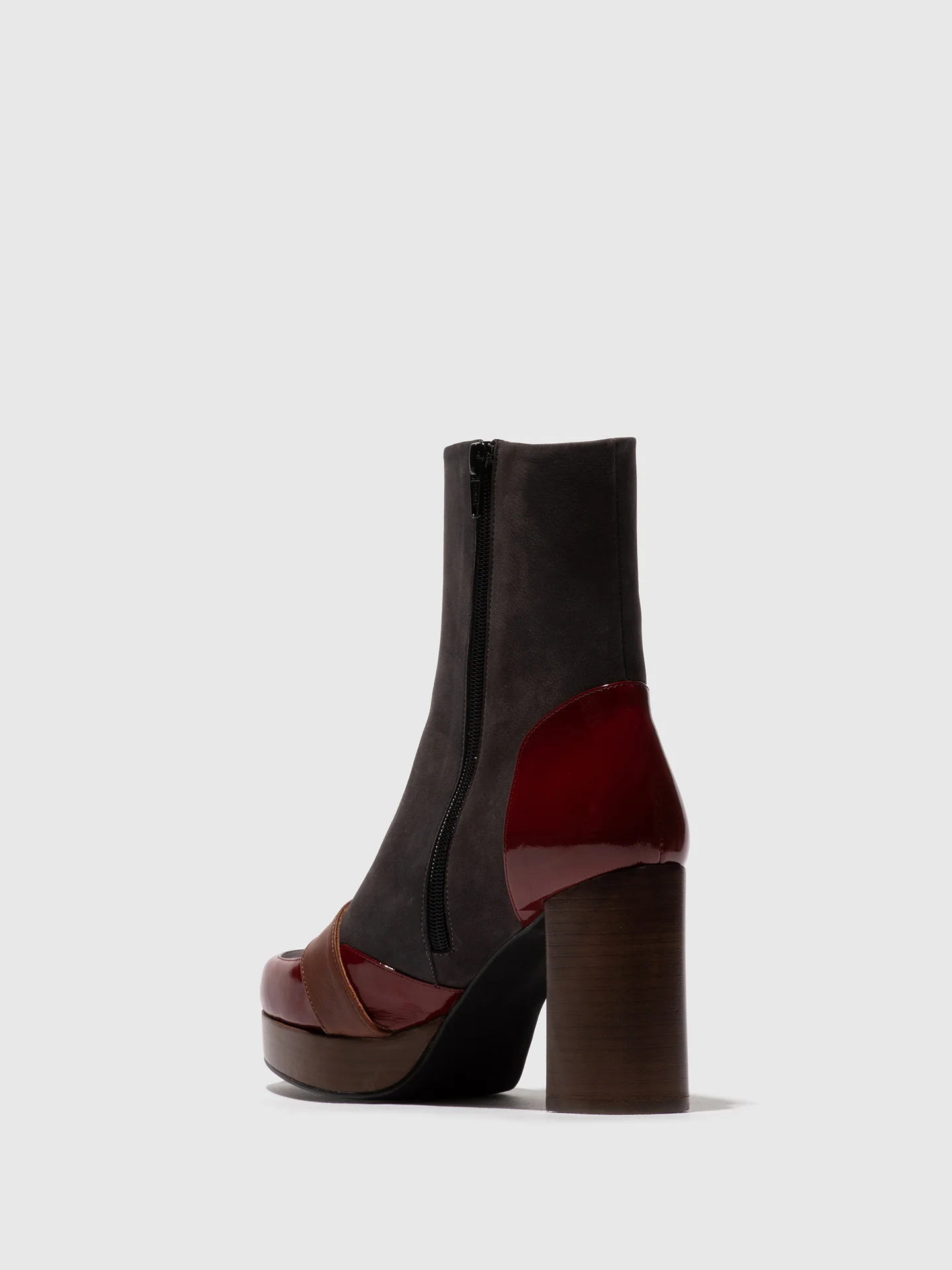 Zip Up Ankle Boots EFOL352FLY INT.RUST/GREY/COGNAC - Image 3