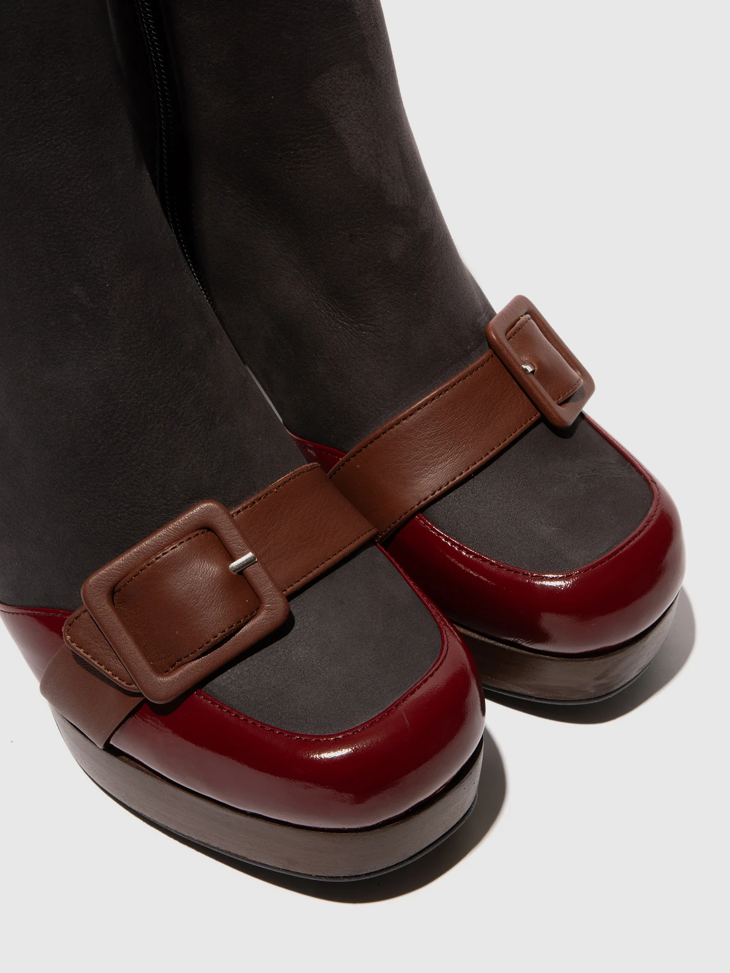 Zip Up Ankle Boots EFOL352FLY INT.RUST/GREY/COGNAC - Image 4
