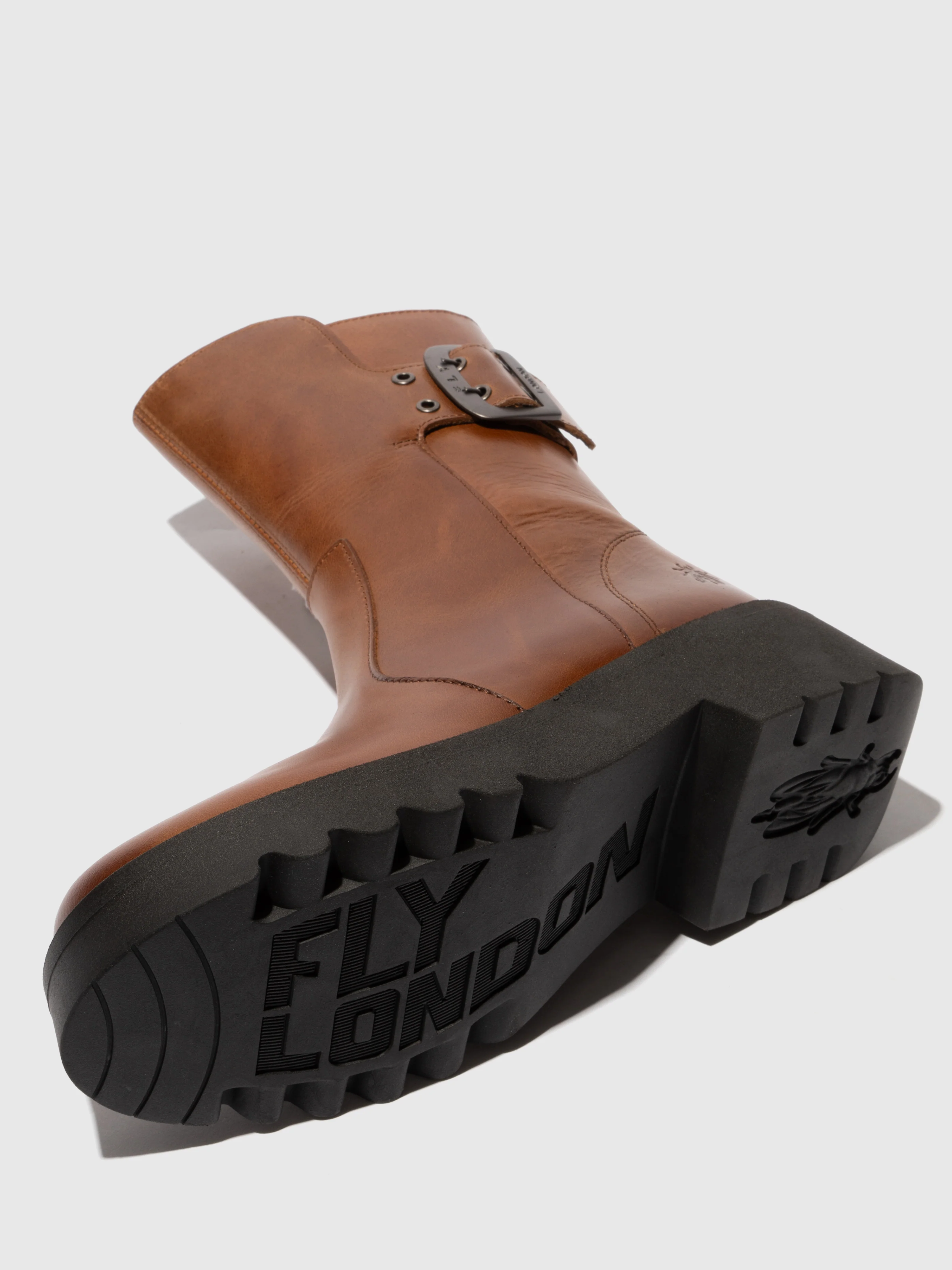 Buckle Ankle Boots MAZZ127FLY MID. BROWN - Image 4