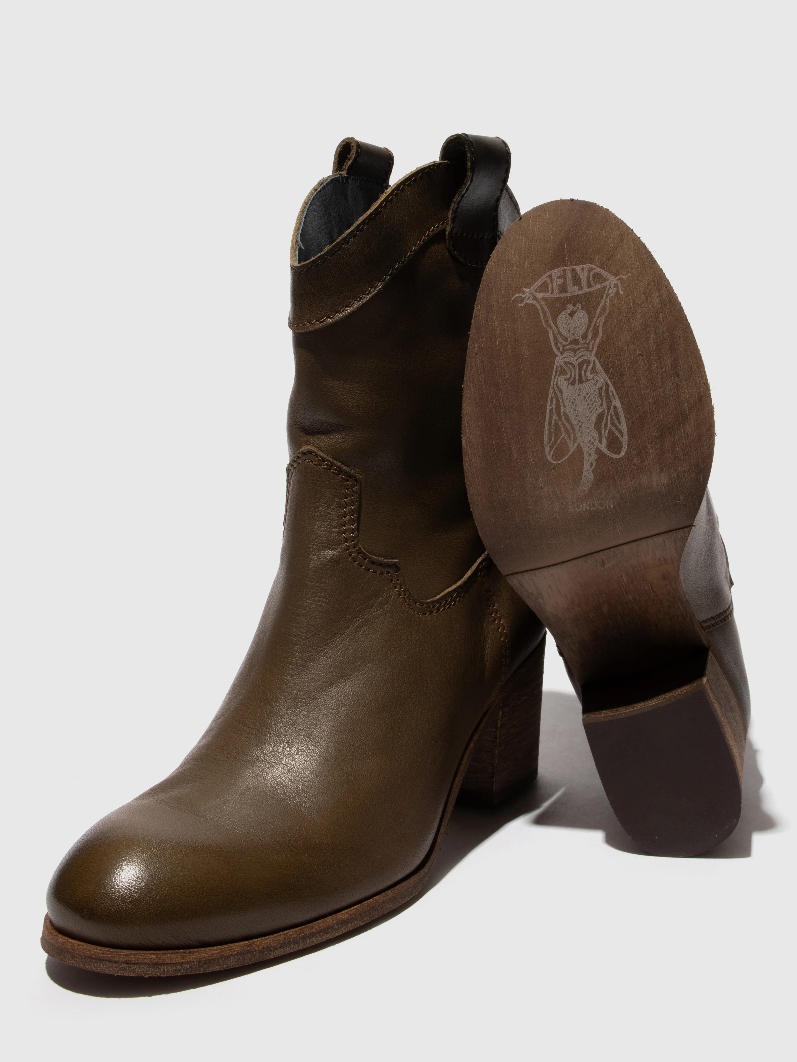 Zip Up Ankle Boots DAXI166FLY MILITARY - Image 4