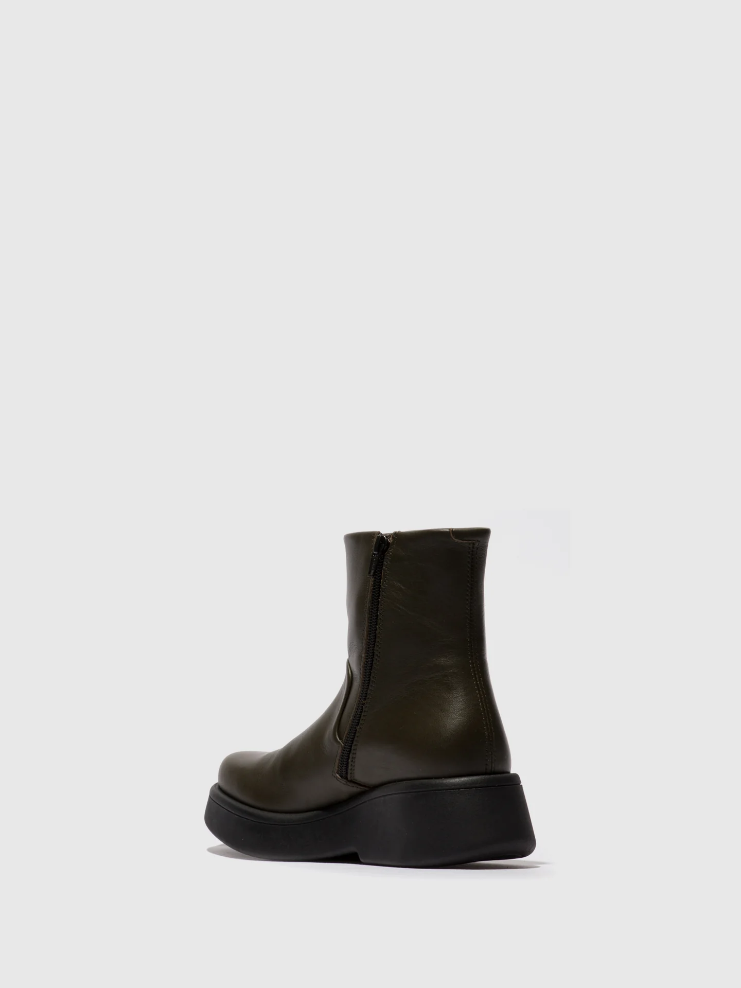 Zip Up Ankle Boots MOLN155FLY MILITARY - Image 3