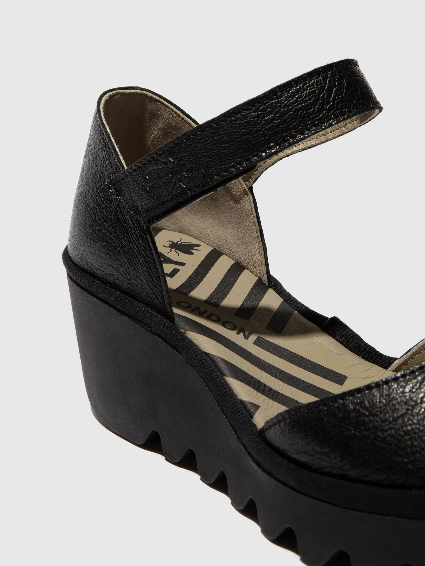 Ankle Strap Sandals BISO305FLY MOUSSE BLACK/BLACK SOLE - Image 4