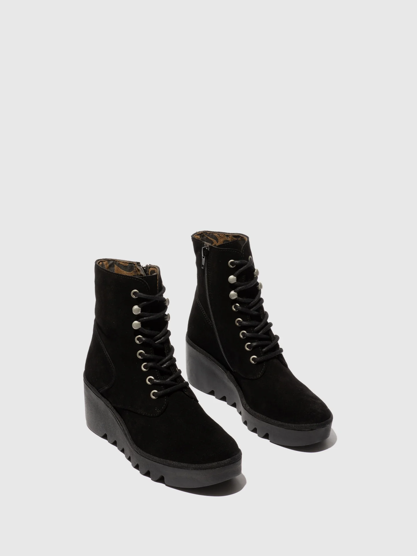 Lace-up Ankle Boots BIRR534FLY OIL SUEDE BLACK - Image 2