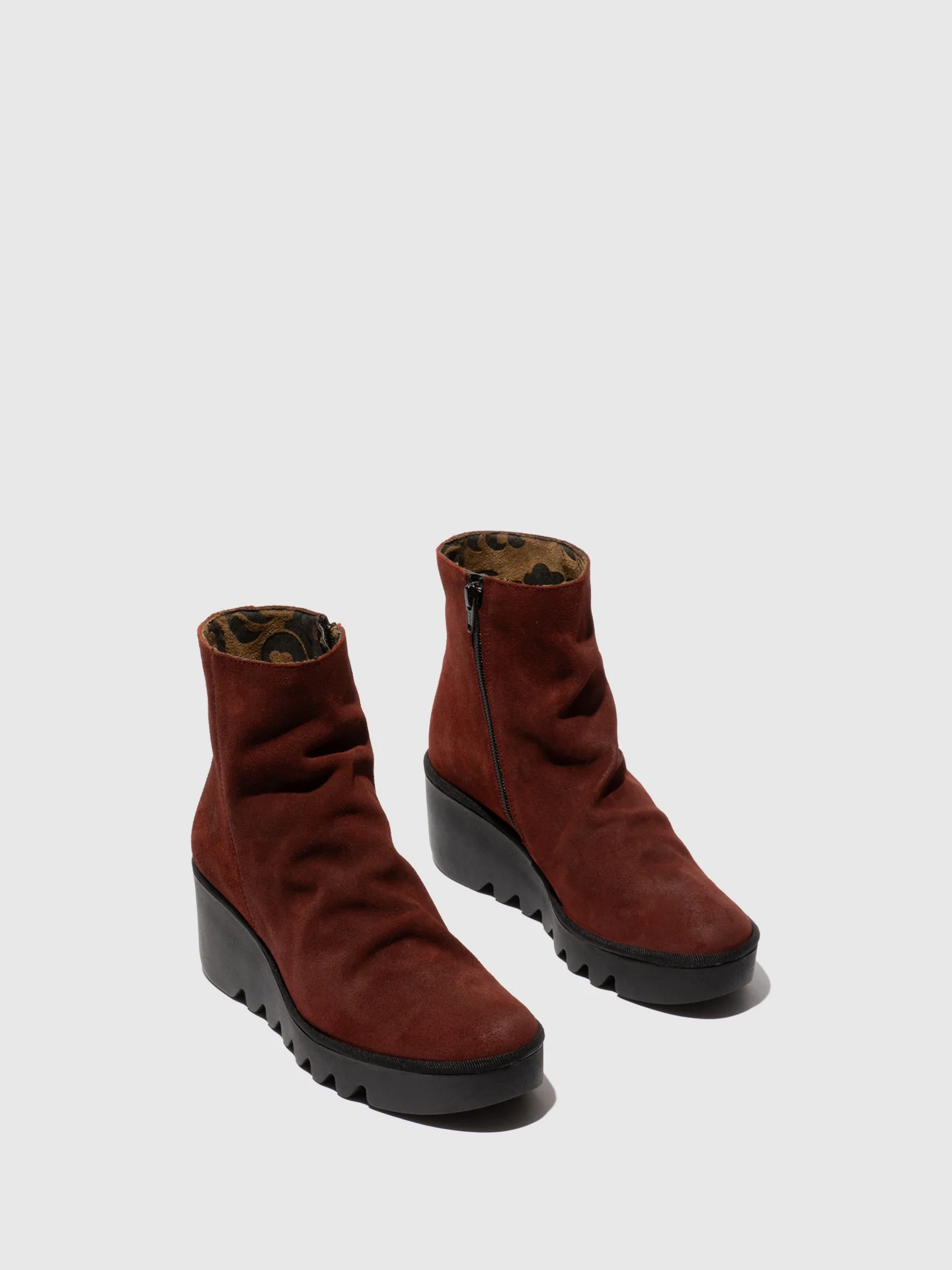 Zip Up Ankle Boots BAAN538FLY OXBLOOD - Image 2