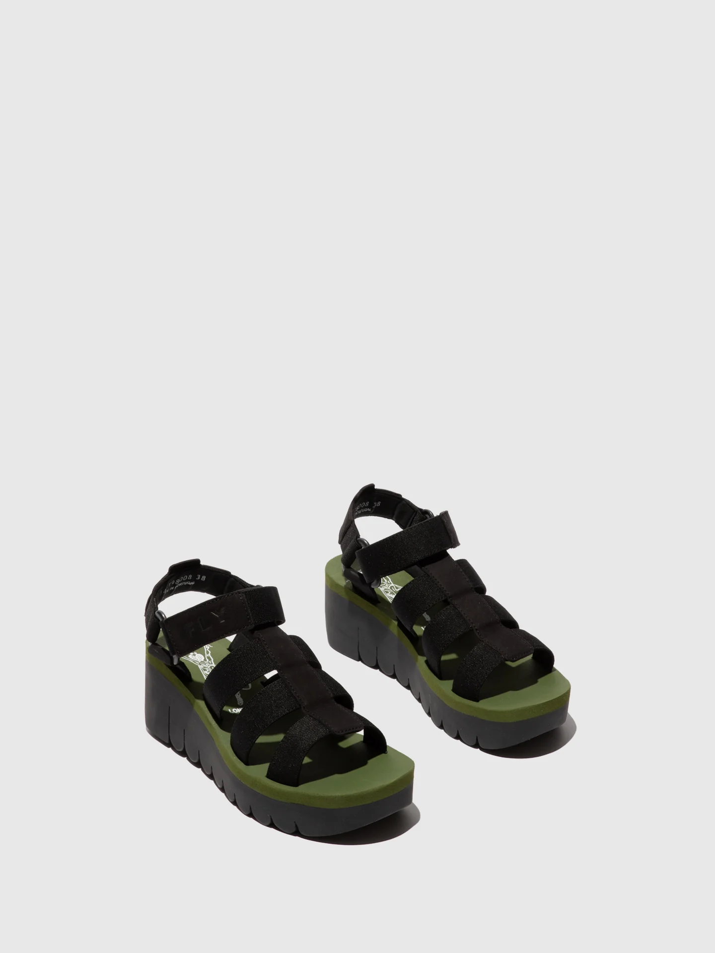 Strappy Sandals YOJI198FLY BLACK/BLACK/ARMY GREEN - Image 2