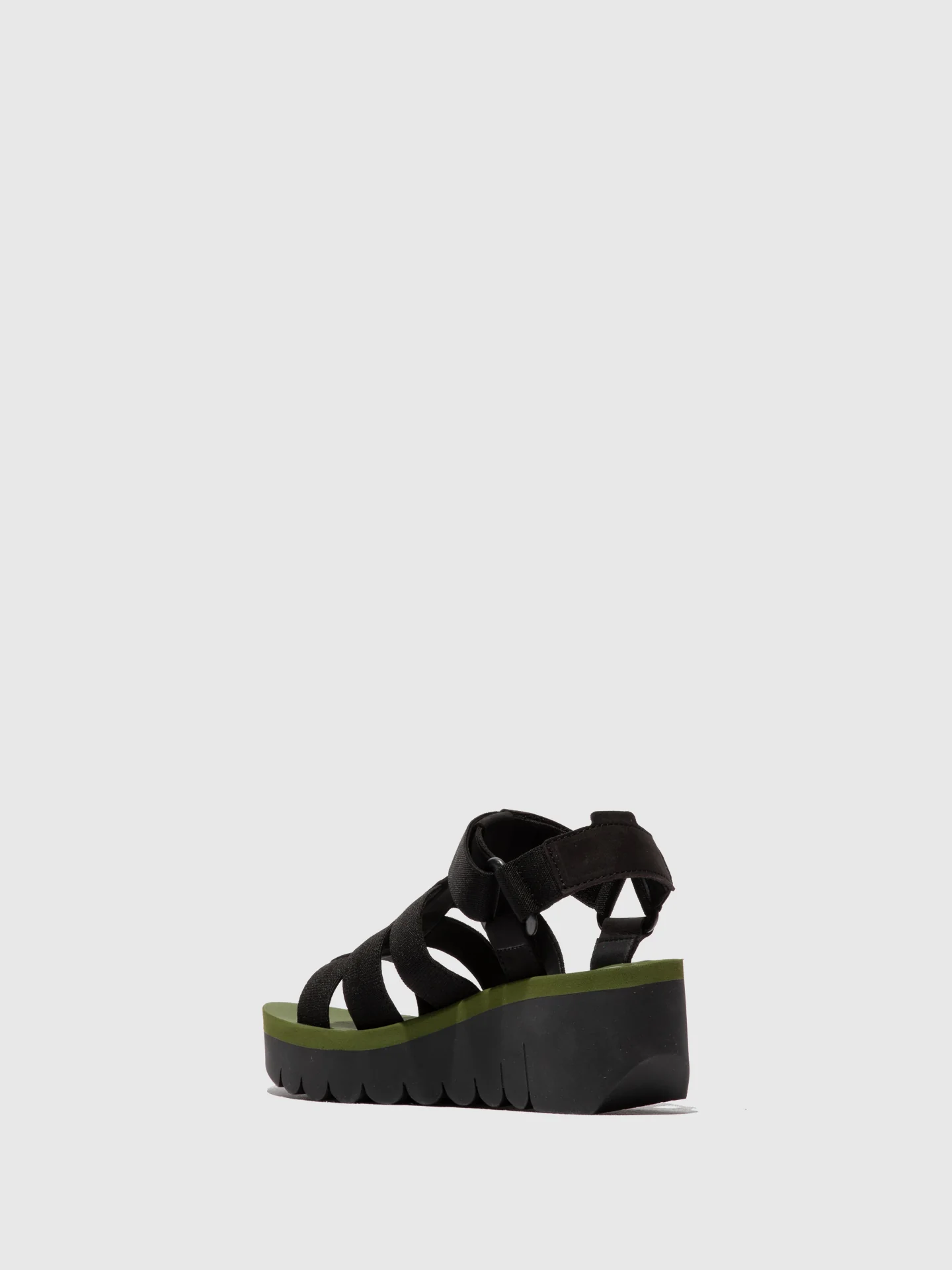 Strappy Sandals YOJI198FLY BLACK/BLACK/ARMY GREEN - Image 3