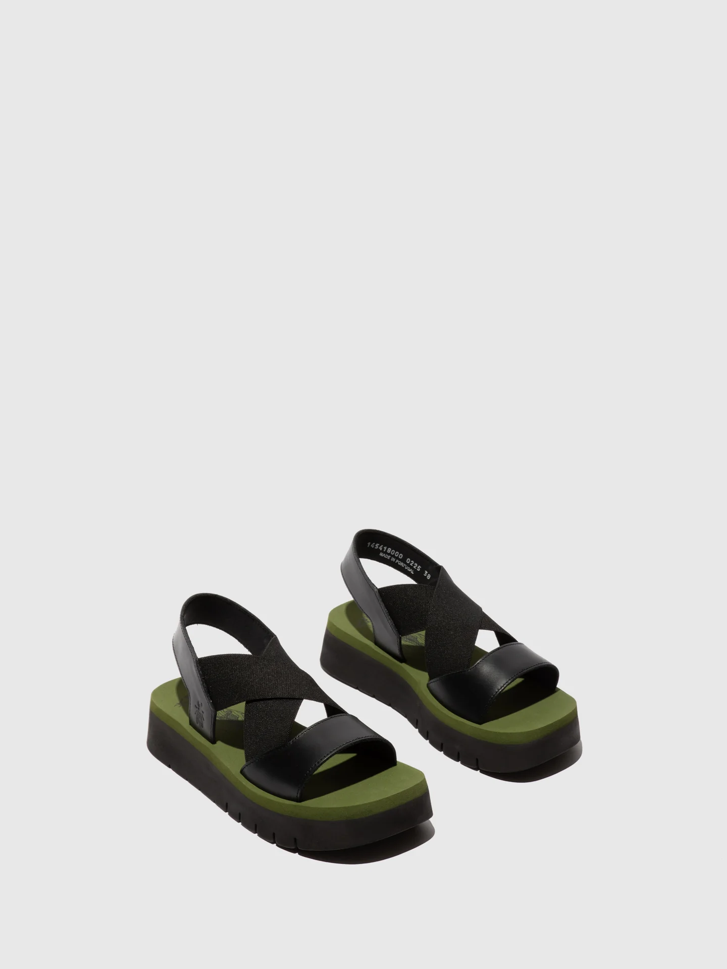 Elasticated Sandals SERK418FLY BLACK/BLACK/ARMY GREEN - Image 2