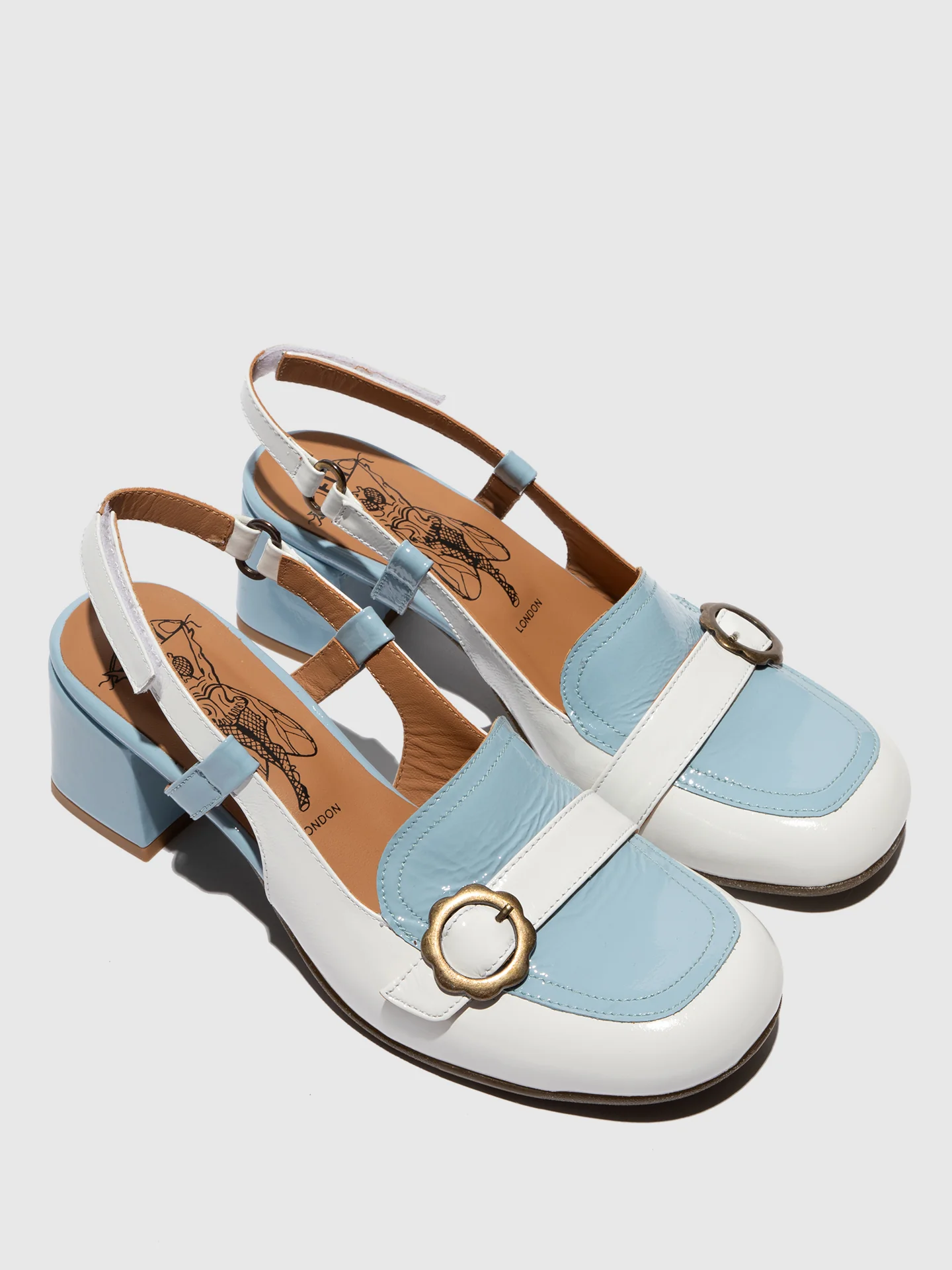Sling-Back Sandals PEMY456FLY SKY BLUE/OFFWHITE - Image 4