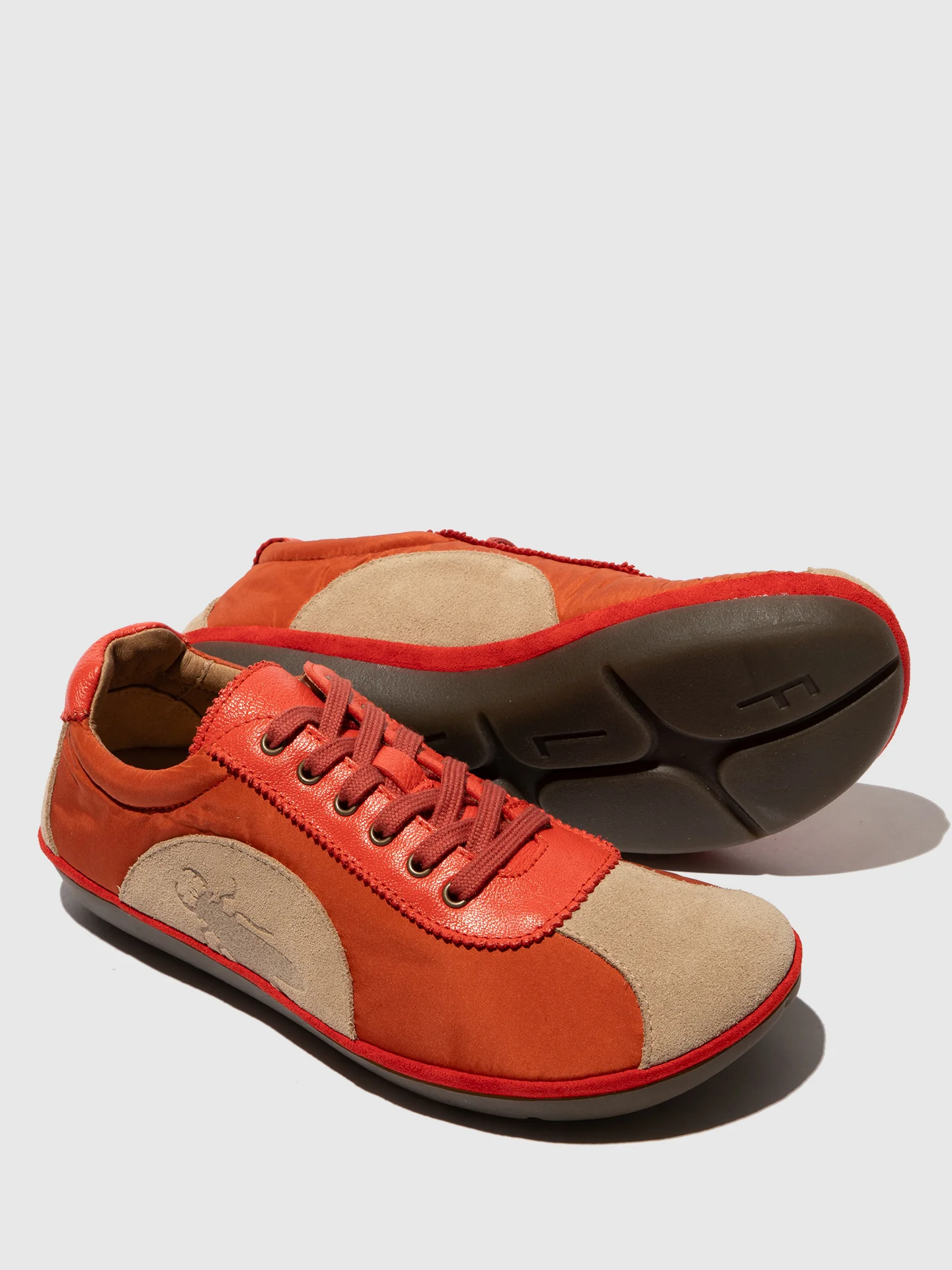 Lace-up Trainers MEEG105FLY TAUPE/RED - Image 4