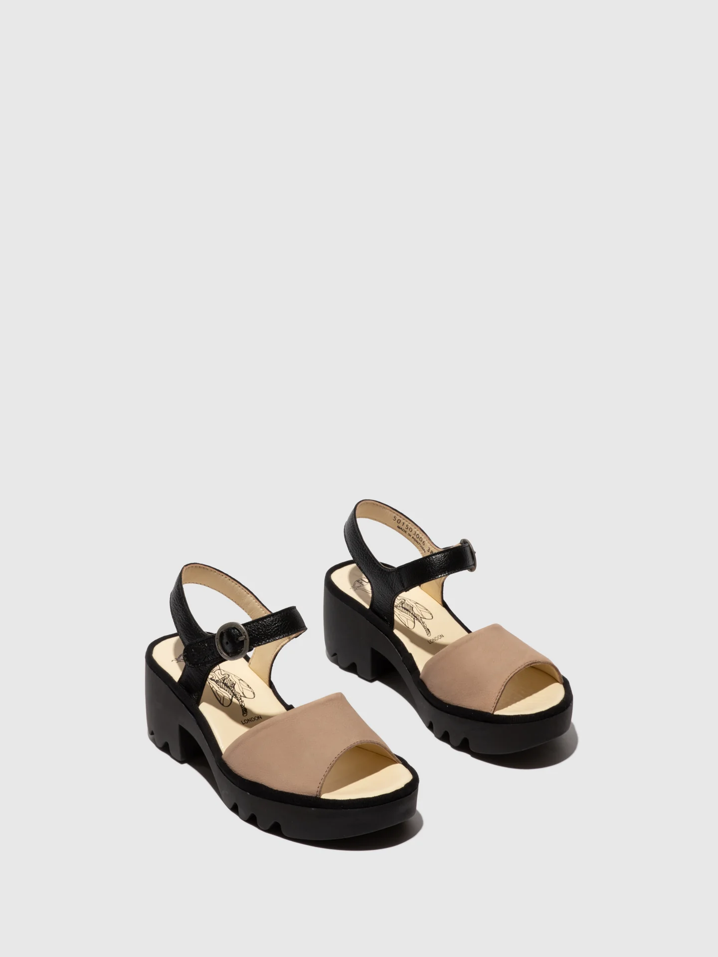 Sling-Back Sandals TULL503FLY TAUPE/BLACK - Image 2