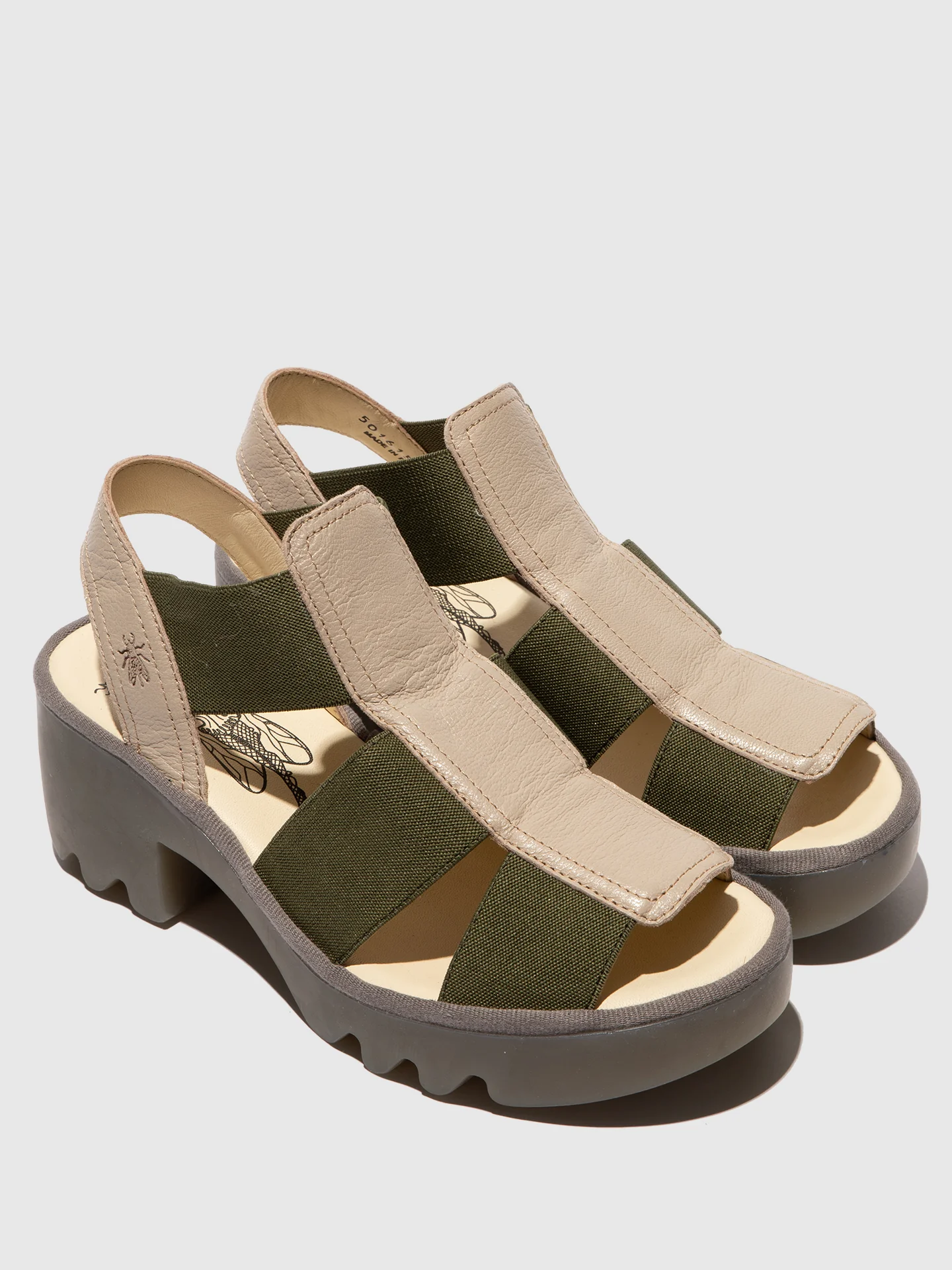Elasticated Sandals TEEV615FLY TAUPE/KHAKI - Image 5