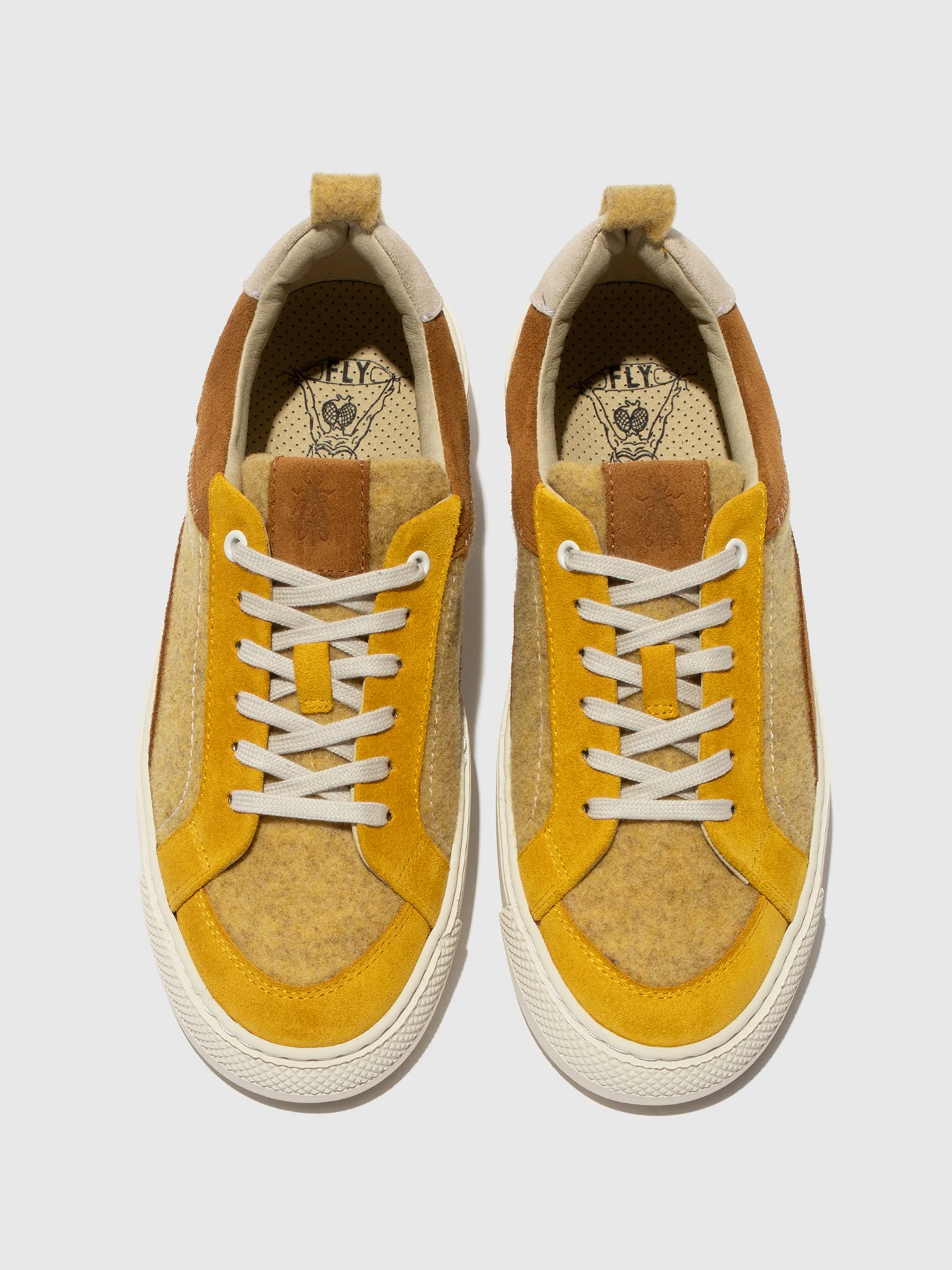 Low-Top Trainers TAIK687FLY PALE YELLOW/YELLOW/CAMEL/OFFWHITE - Image 4
