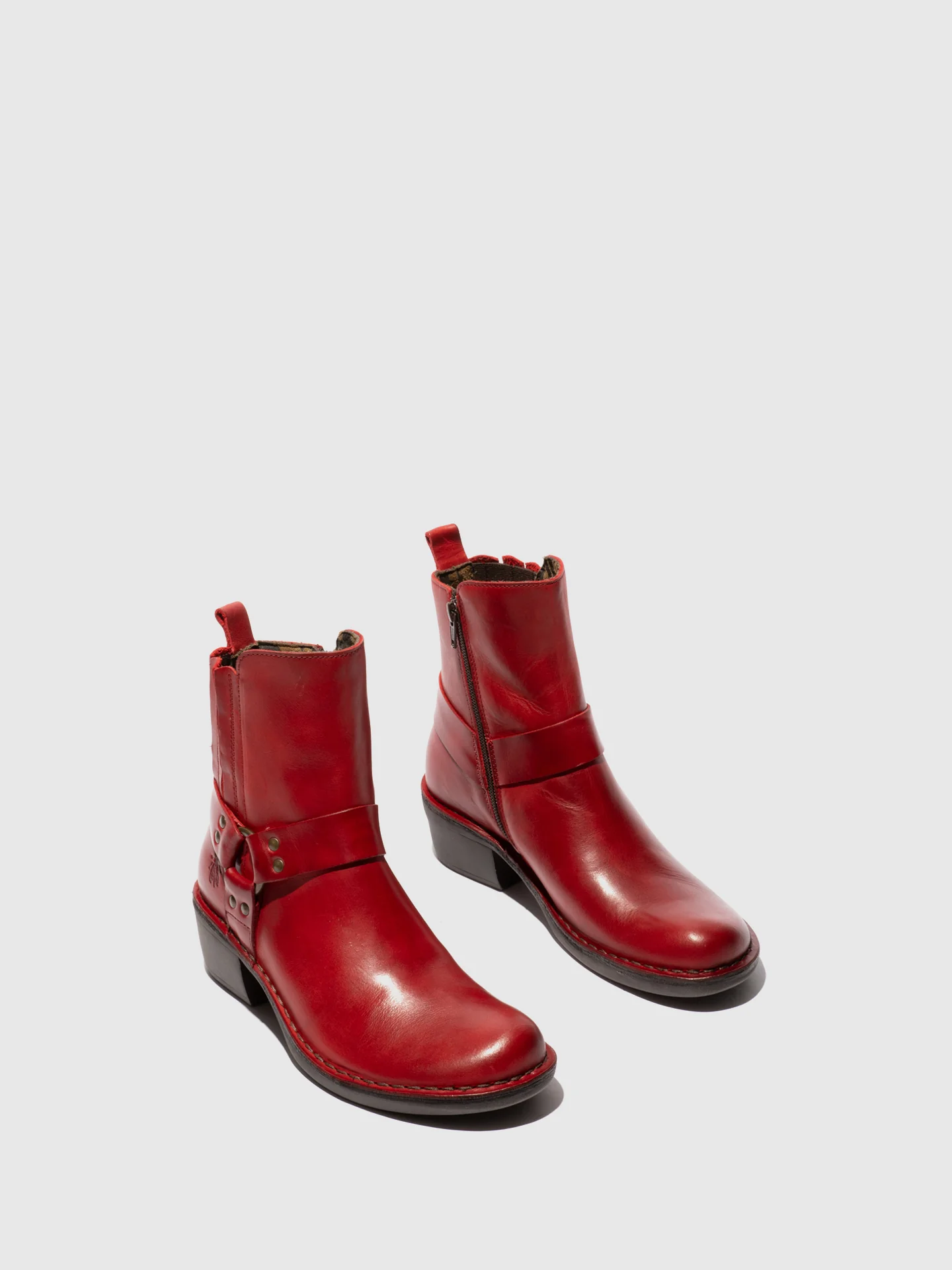 Zip Up Ankle Boots MEBI123FLY RED - Image 2