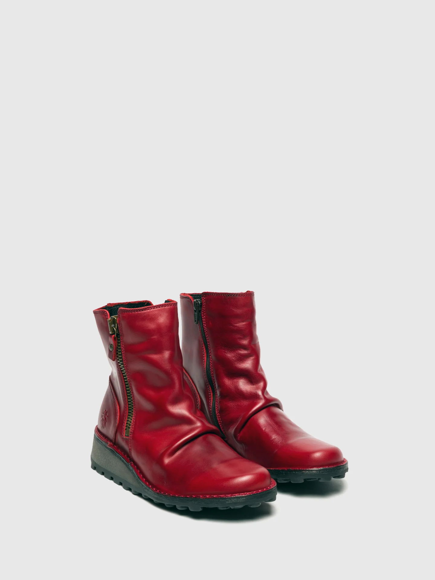 Zip Up Ankle Boots MON944FLY RED - Image 2