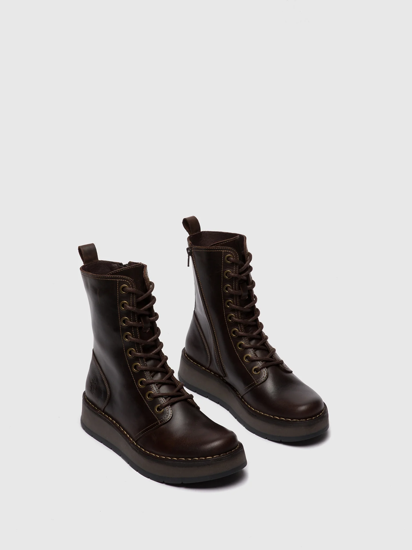 Lace-up Ankle Boots RAMI043FLY RUG DK. BROWN - Image 2