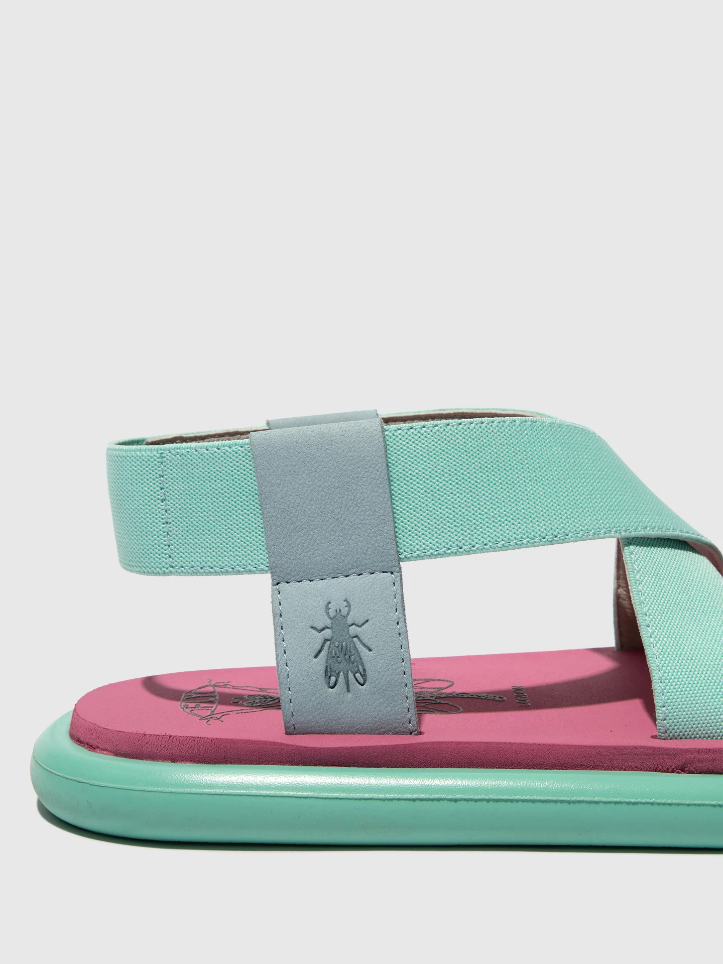 Sling-Back Sandals OAKE067FLY SKY BLUE/SPEARMINT/LILAC - Image 4