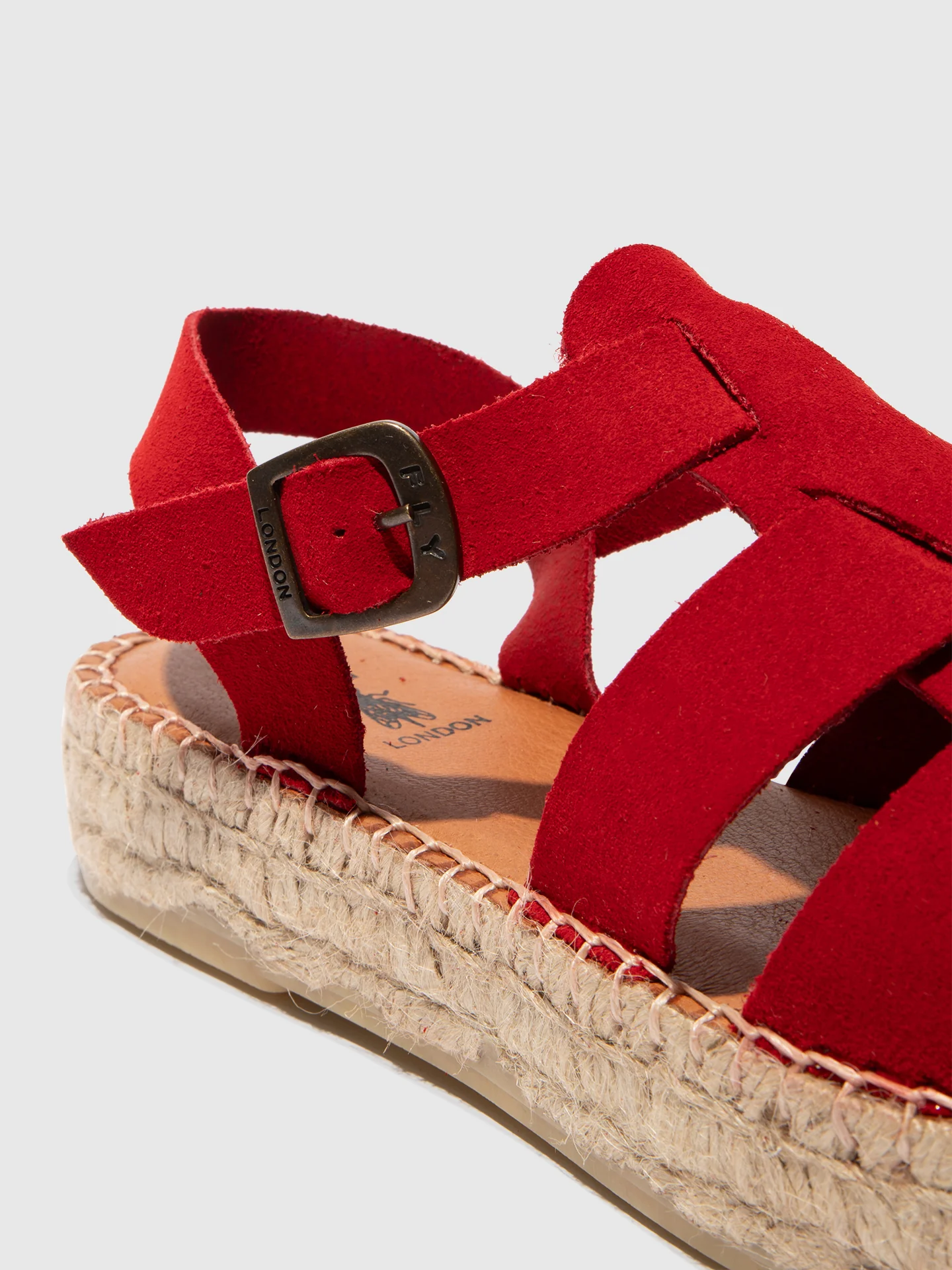 Sling-Back Espadrilles PAWI524FLY SUEDE SCARLET - Image 4