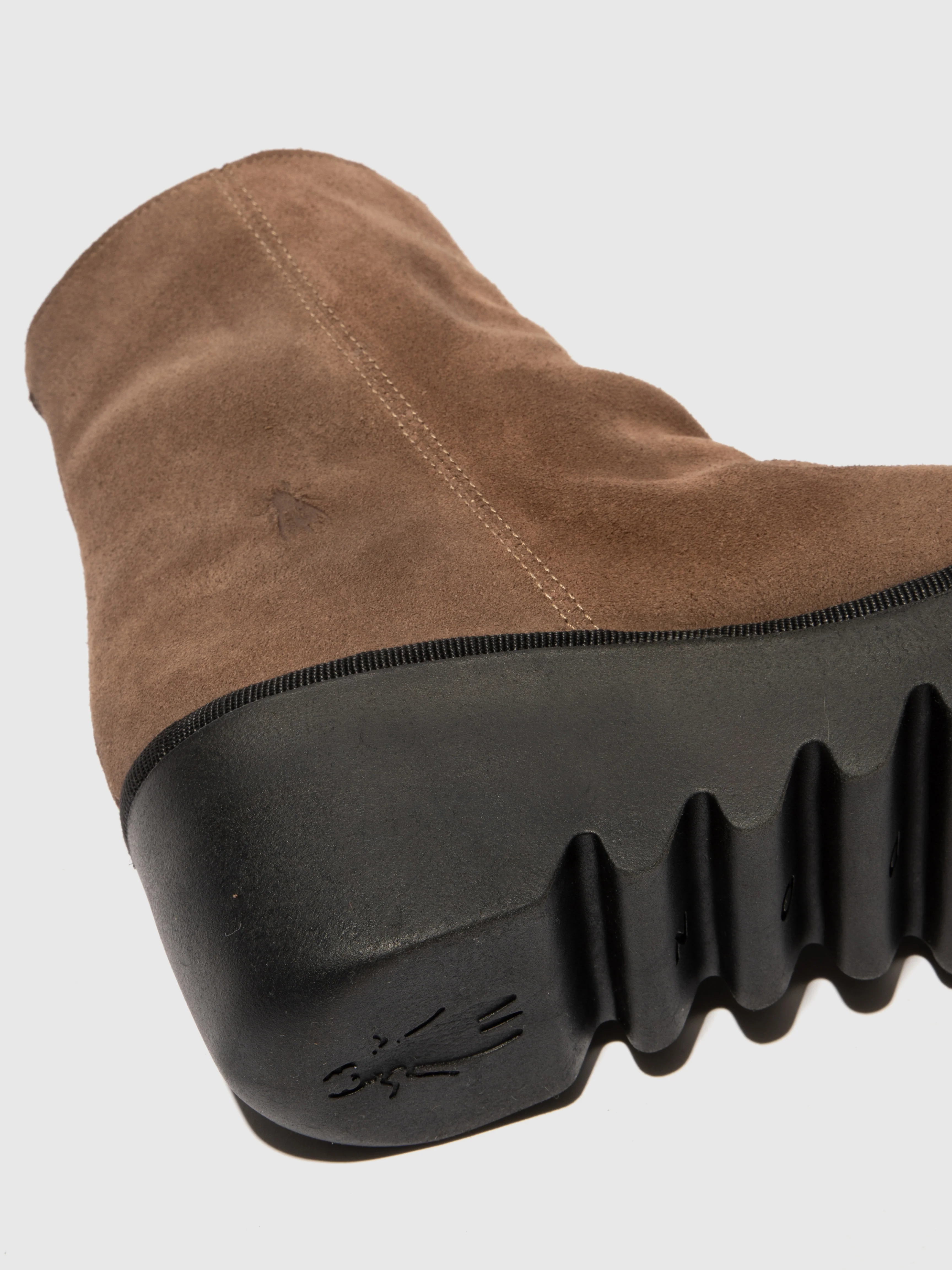Zip Up Ankle Boots BAAN538FLY TAUPE - Image 4