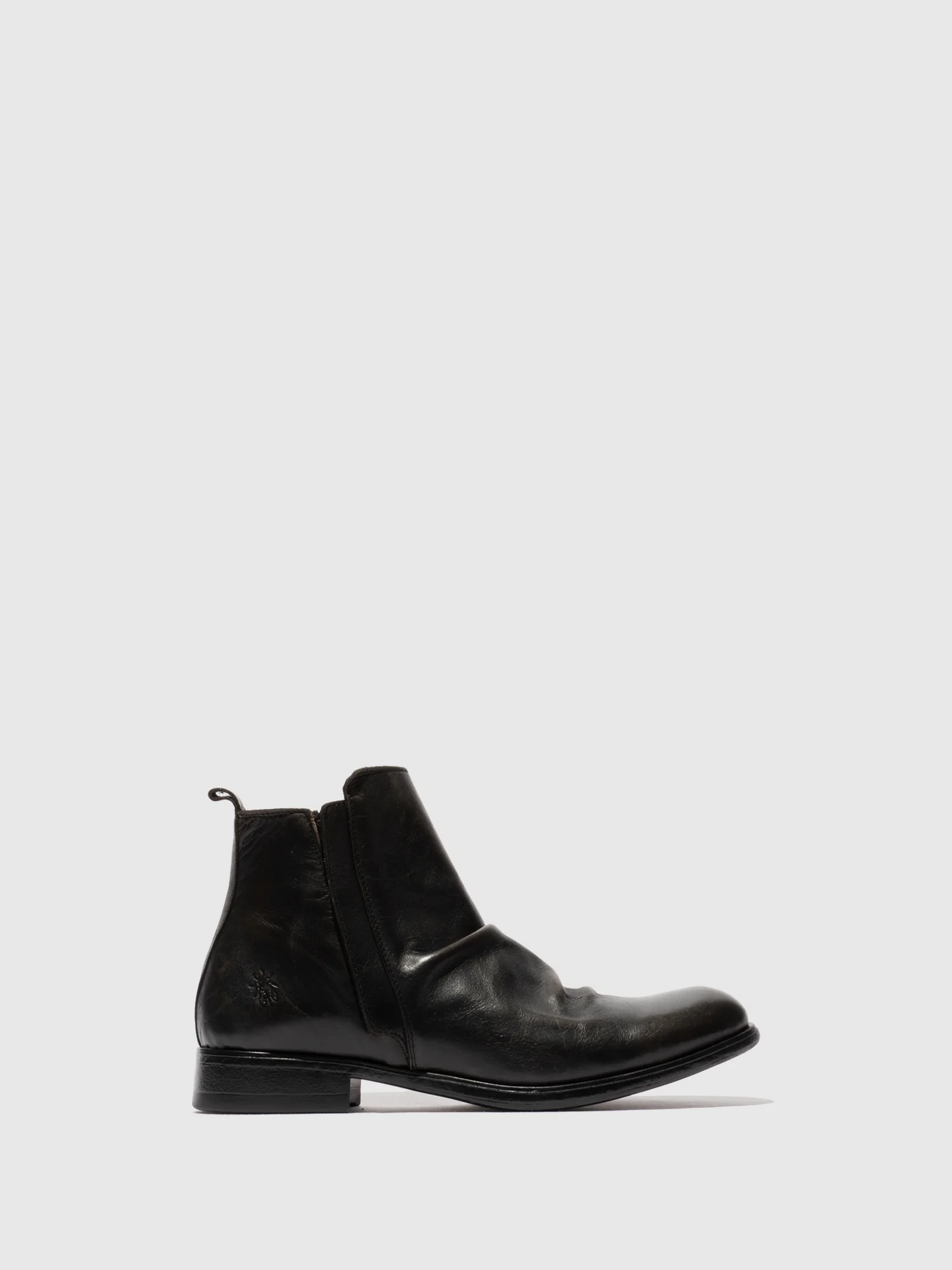 Zip Up Ankle Boots MOWI146FLY WASHED BLACK