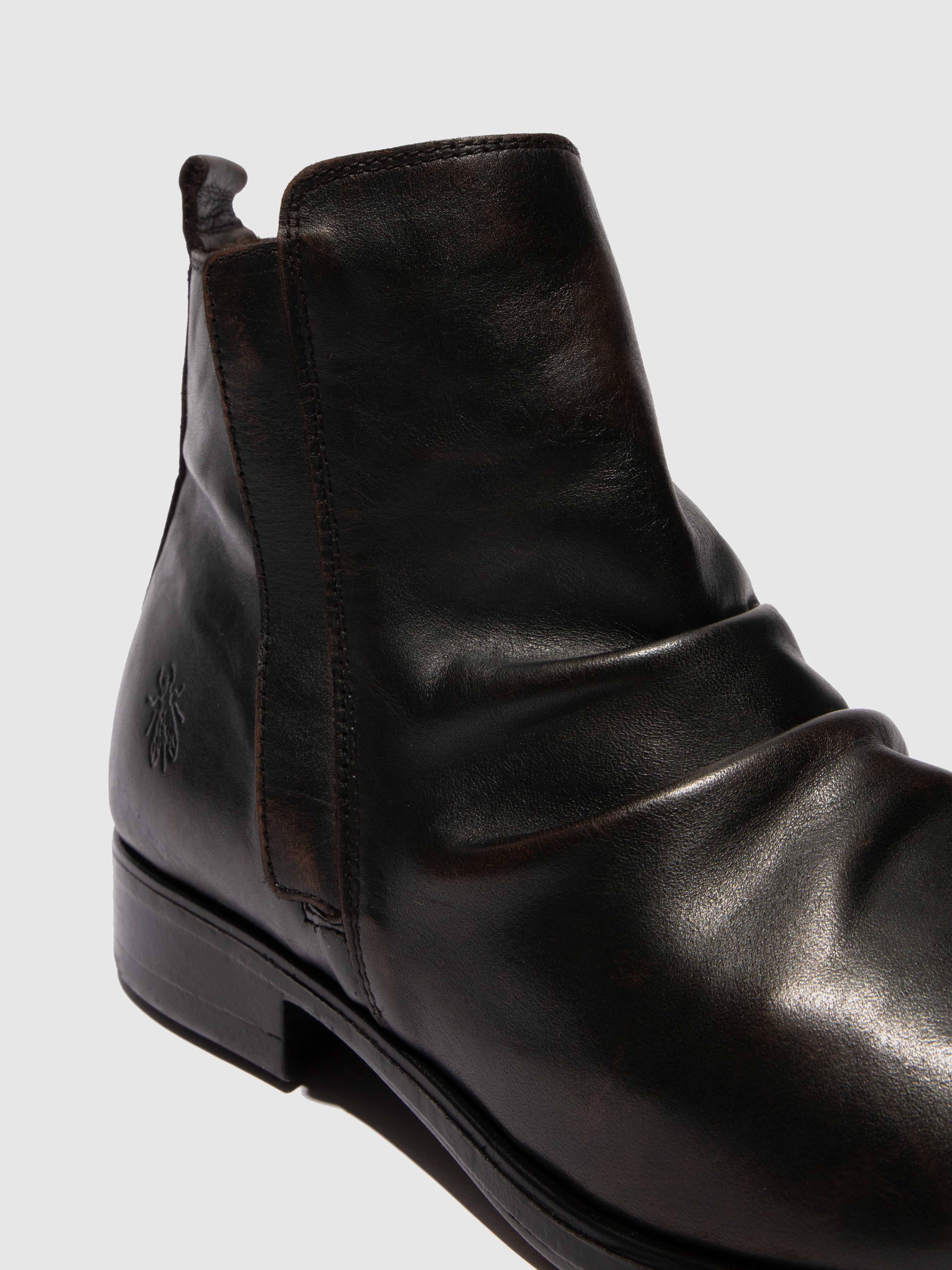 Zip Up Ankle Boots MOWI146FLY WASHED BROWN - Image 4