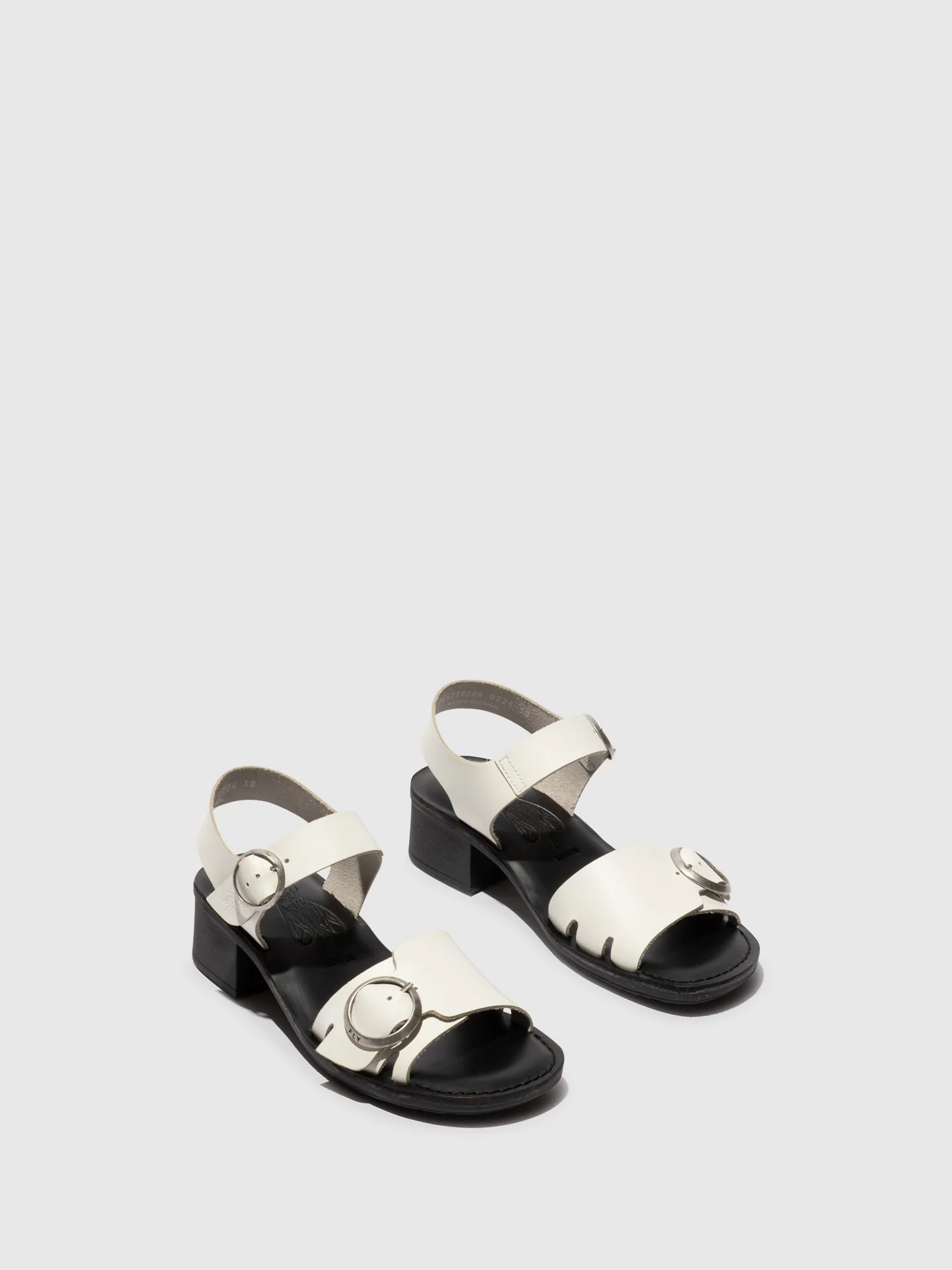 Buckle Sandals EBLI238FLY WHITE/BLACK - Image 2
