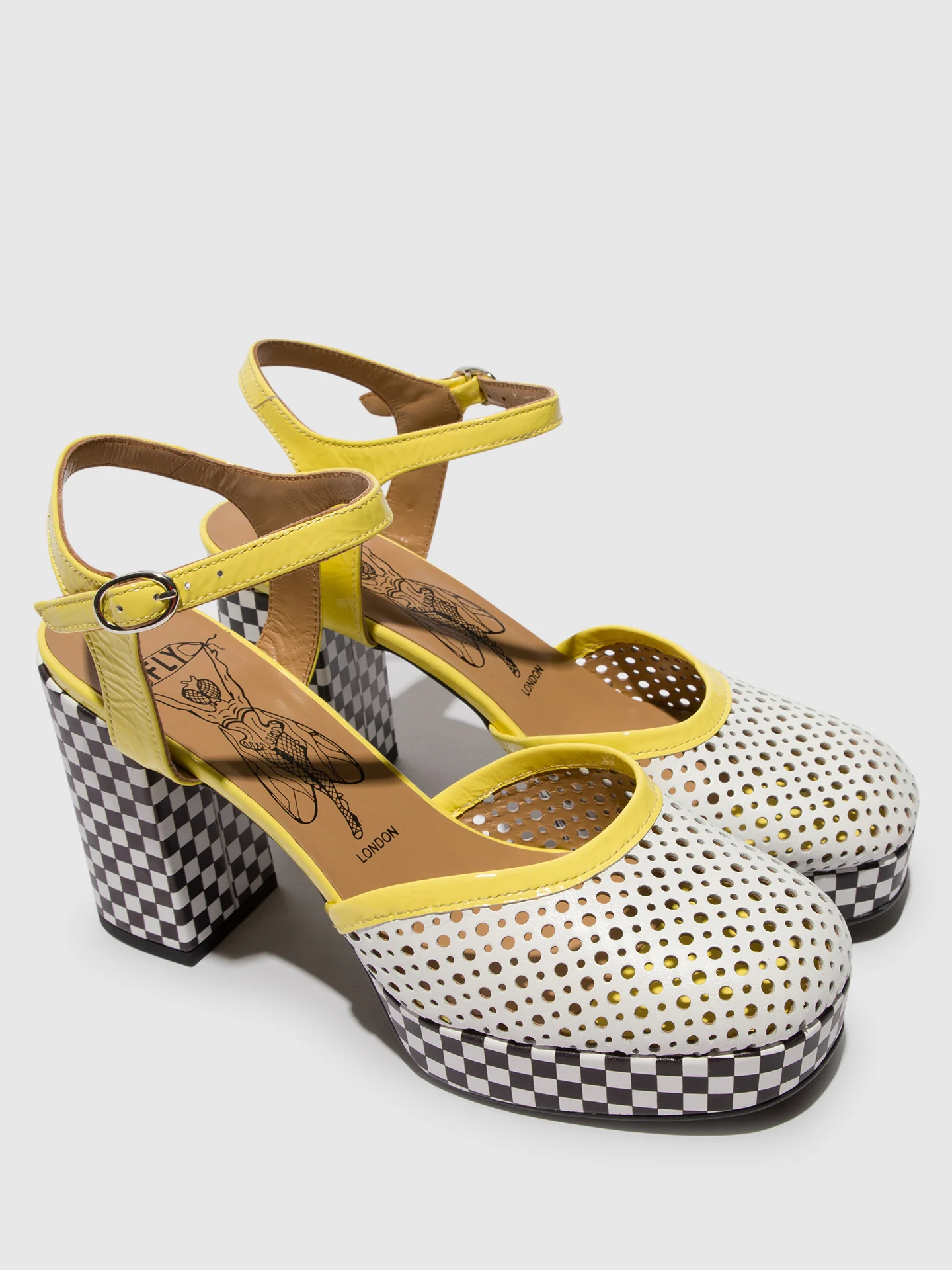 Sling-Back Sandals ELZA241FLY WHITE/LEMON - Image 4