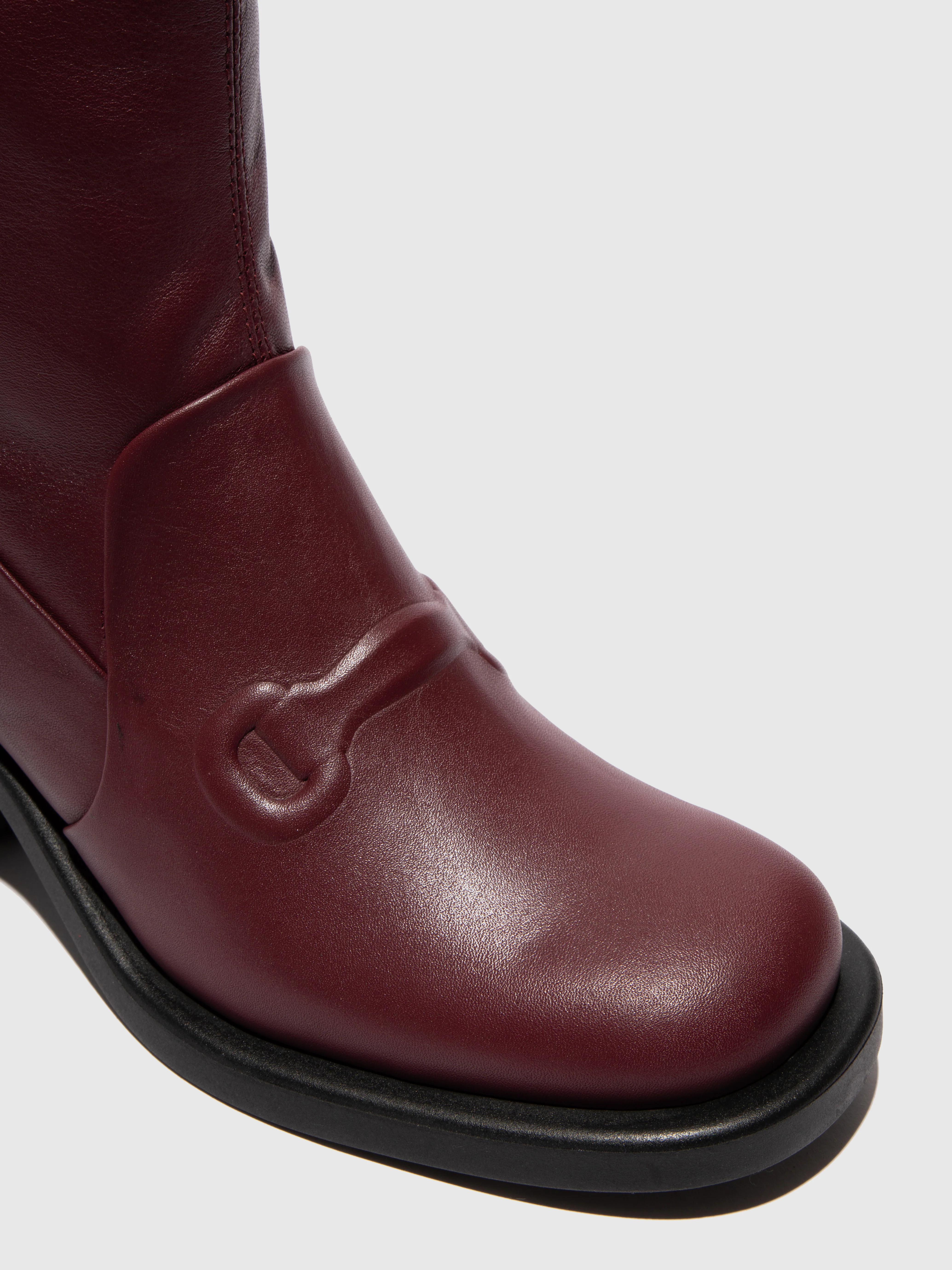 Zip Up Ankle Boots HAXI138FLY WINE - Image 4